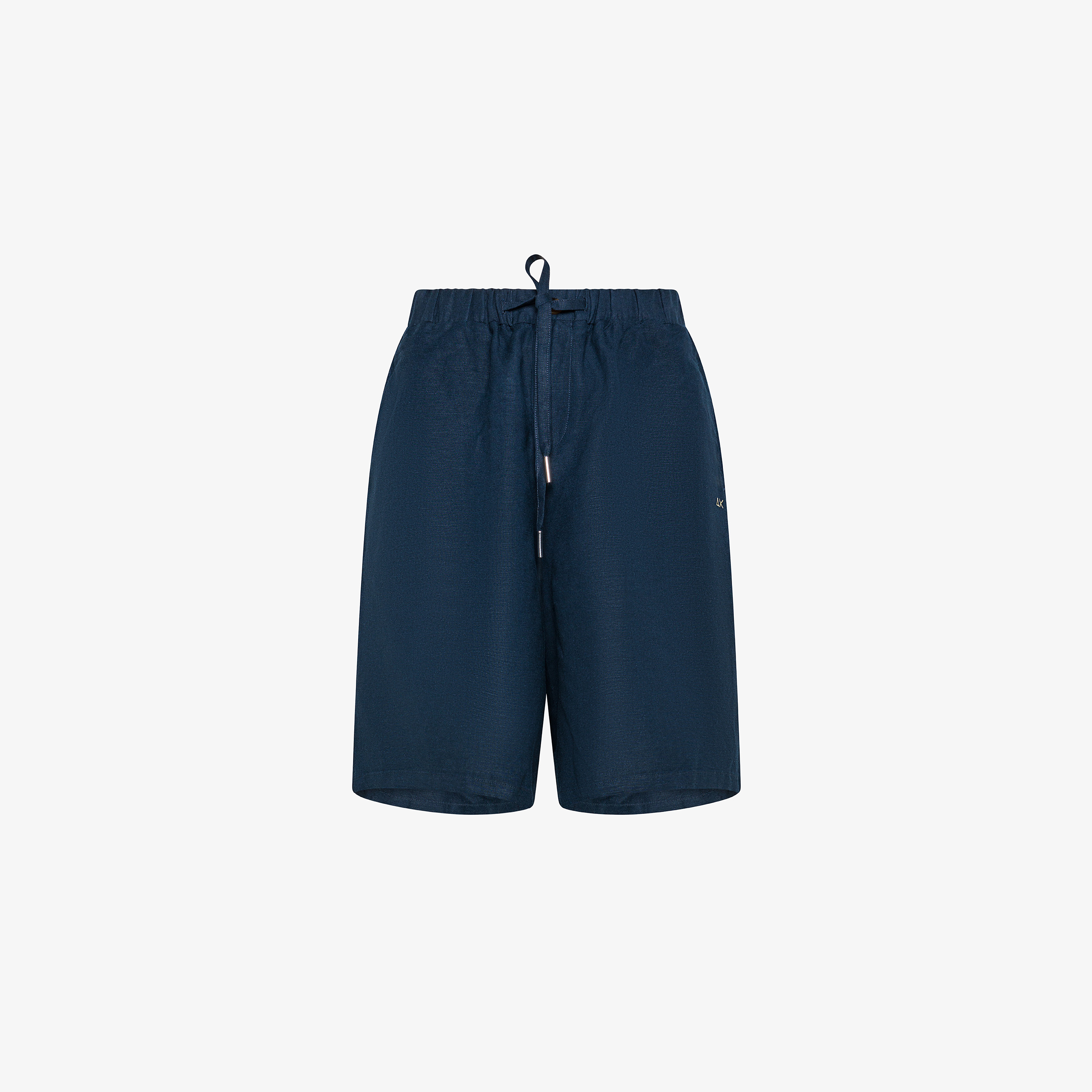 Navy blue linen drawstring shorts