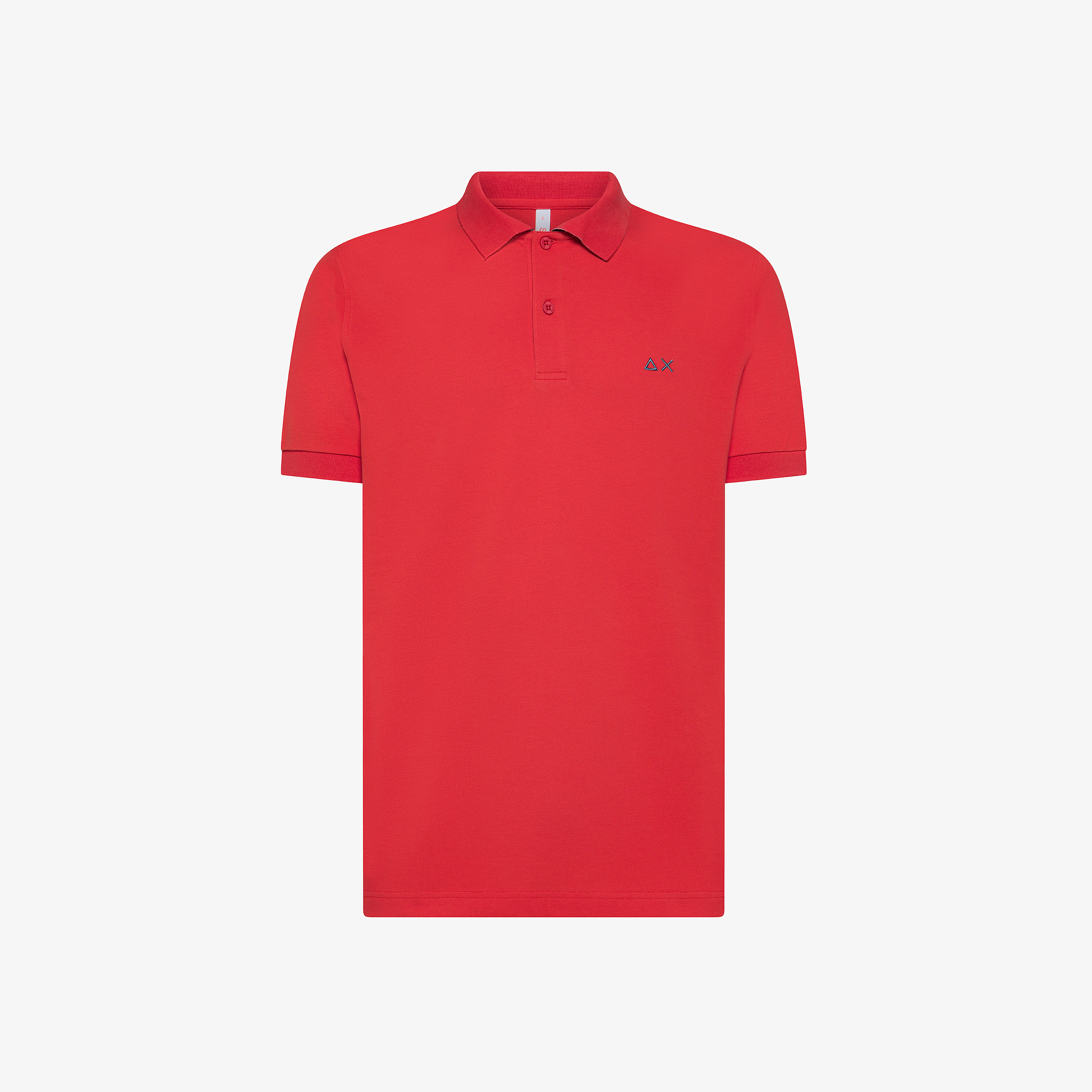 Red polo shirt with floral print