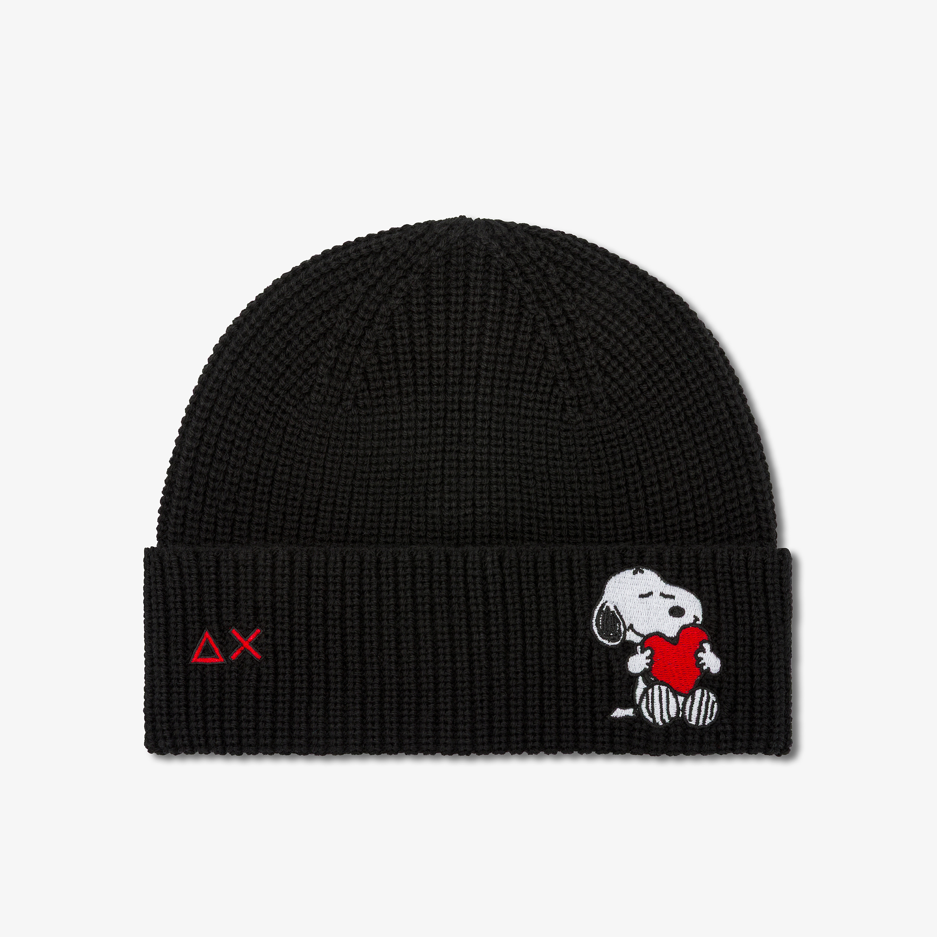 Black Peanuts ribbed wool beanie