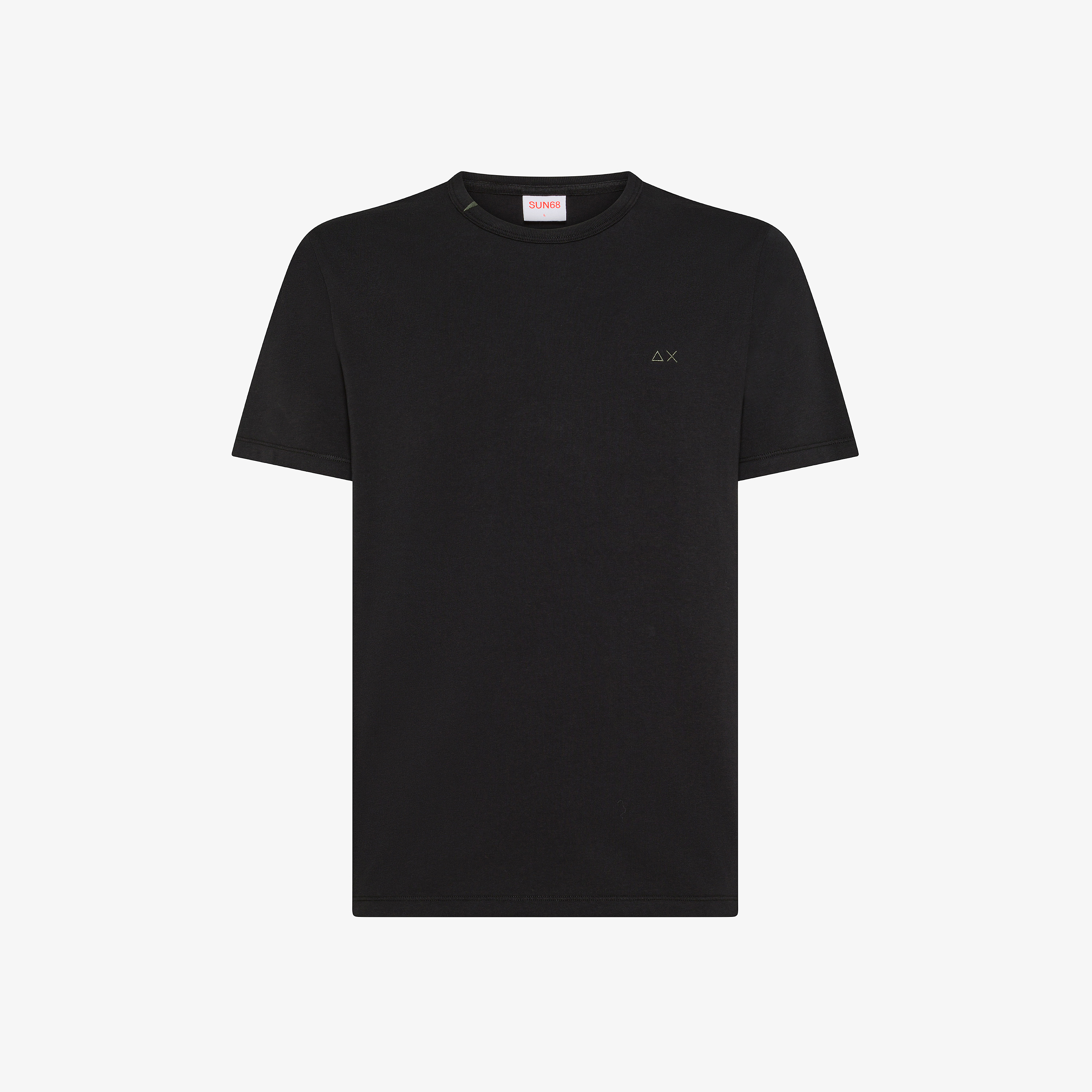 T-shirt girocollo in jersey di cotone nero