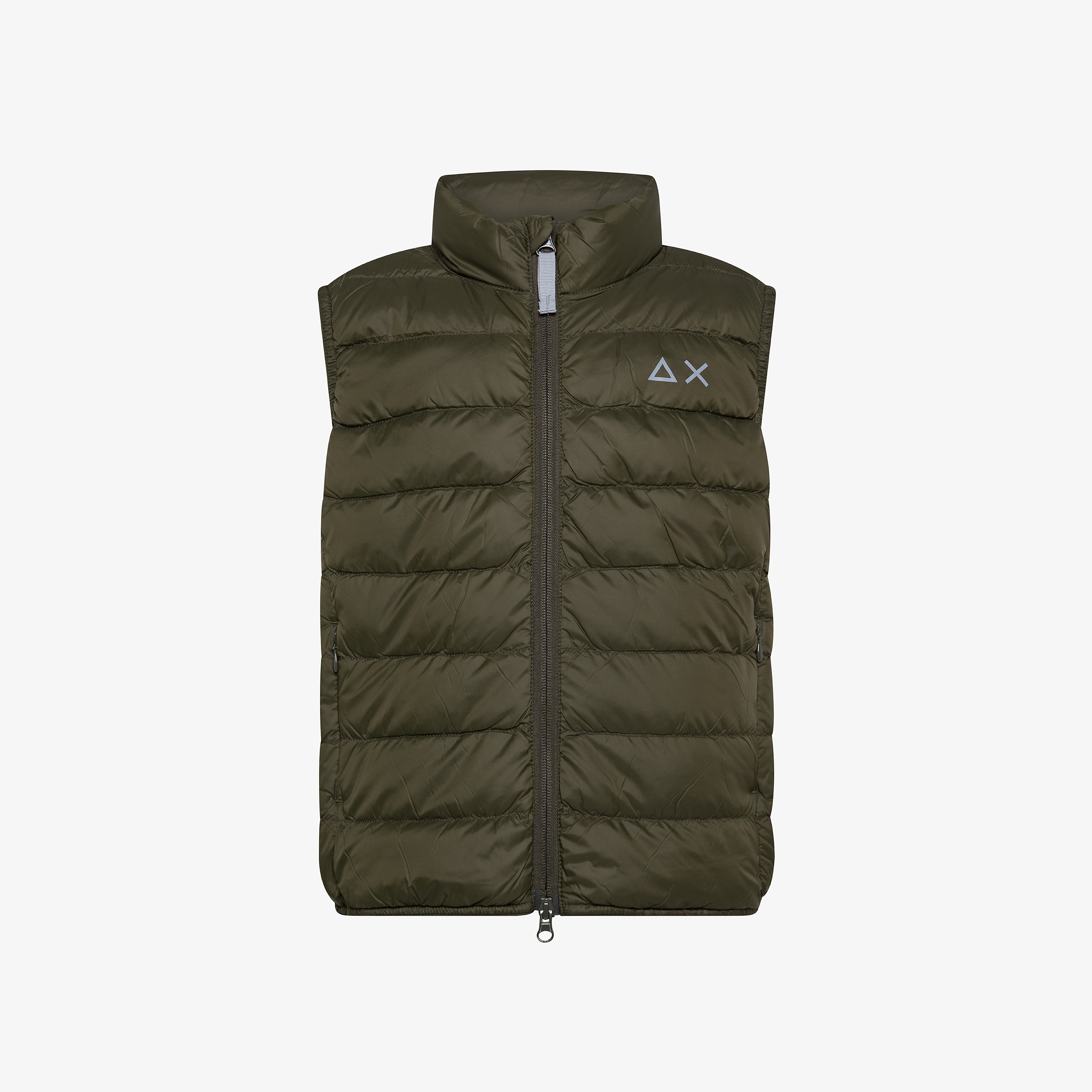 Gilet in nylon trapuntato militare scuro