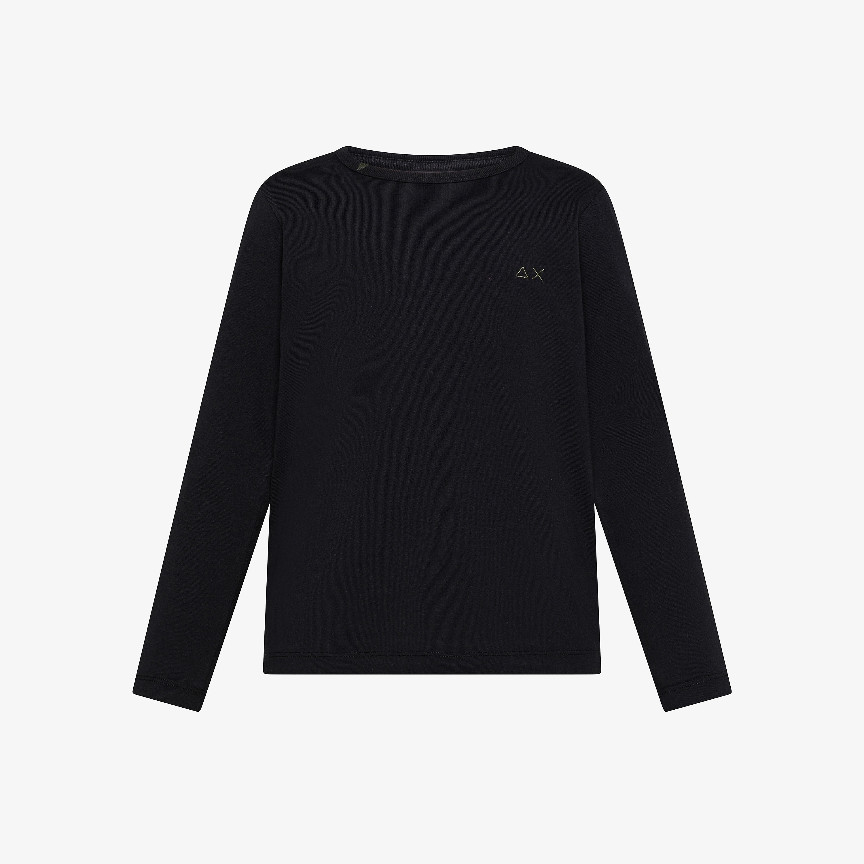 T-shirt in cotone con maniche lunghe nero