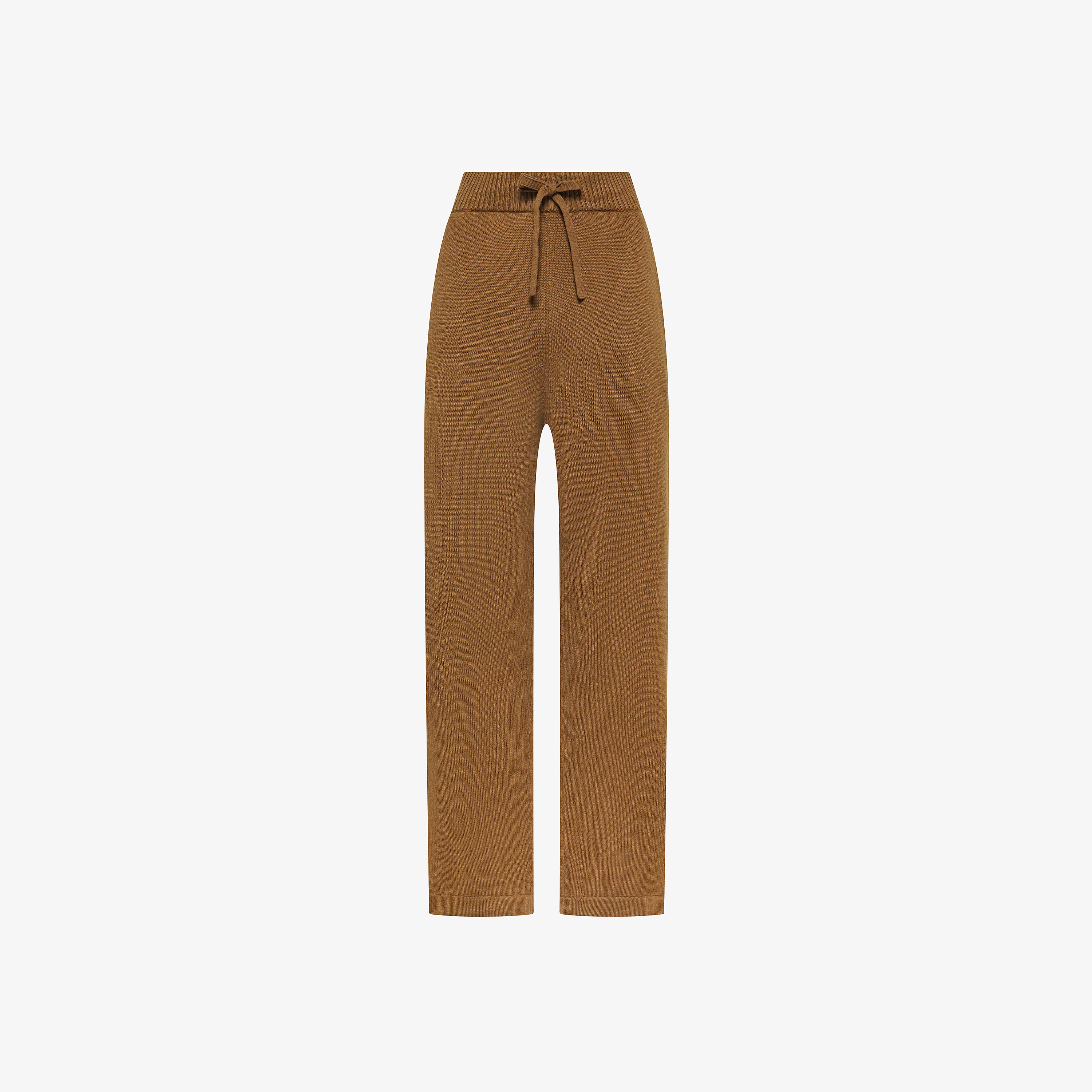 Pantaloni in lana e cashmere marrone deserto