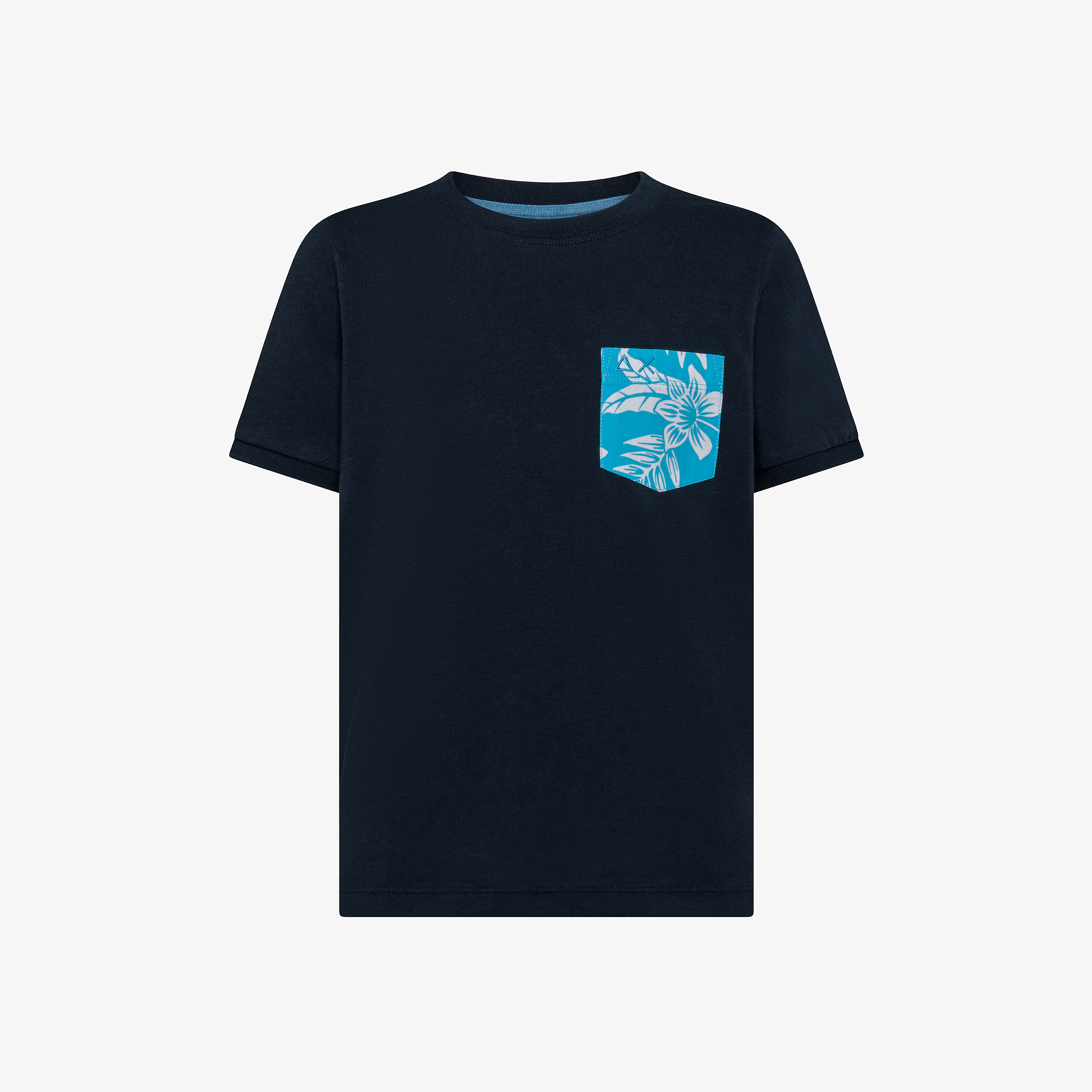 Navy blue T-shirt with floral print