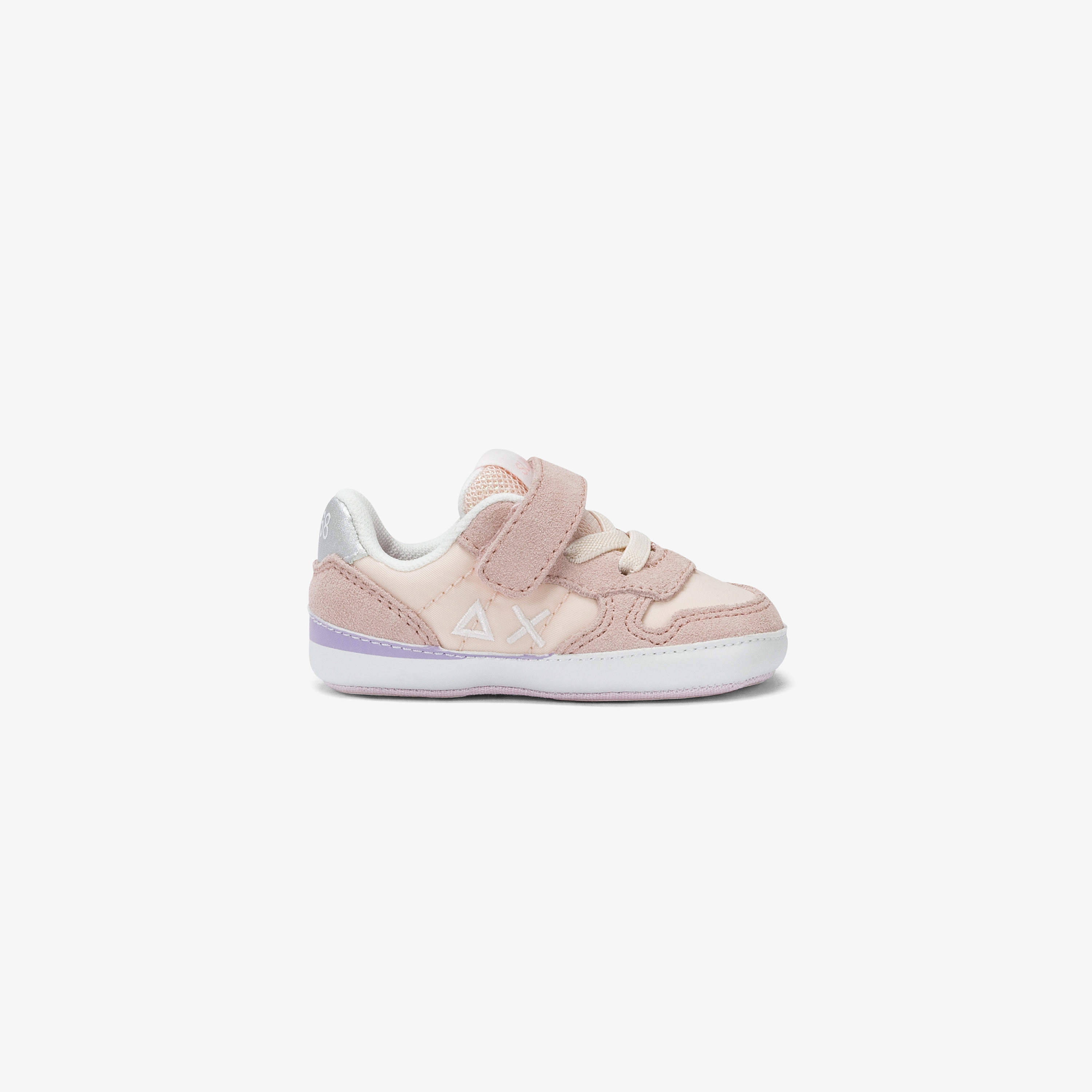Girls’ Ally Gold Silver porcelain suede and nylon sneaker