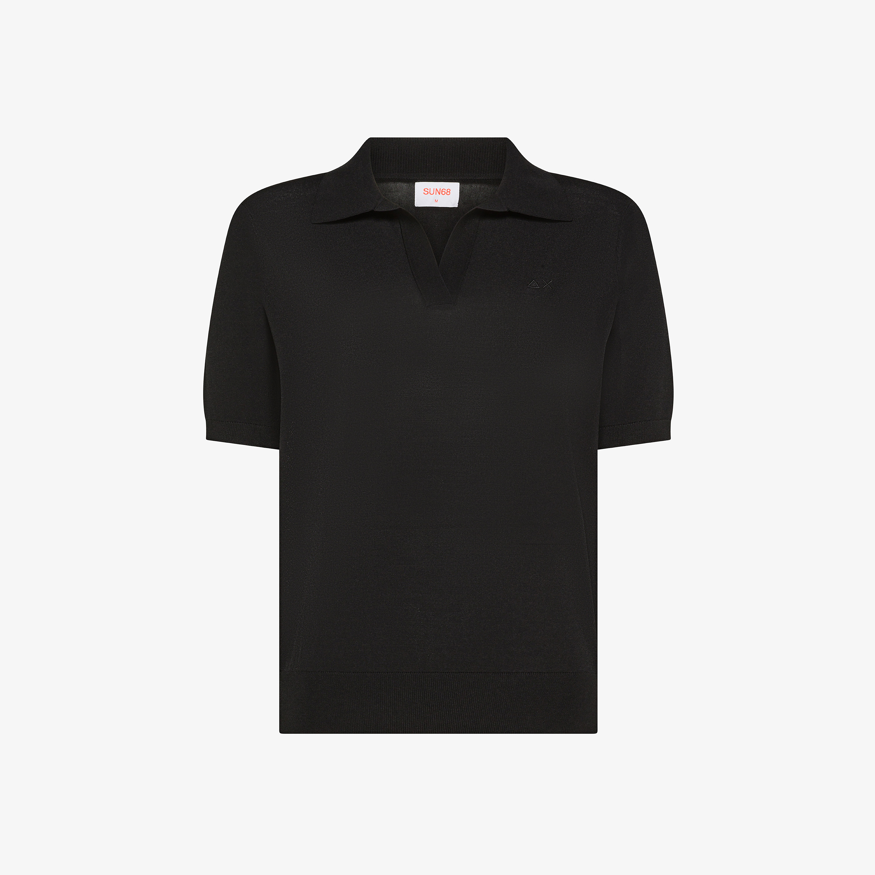 Black knitted polo shirt