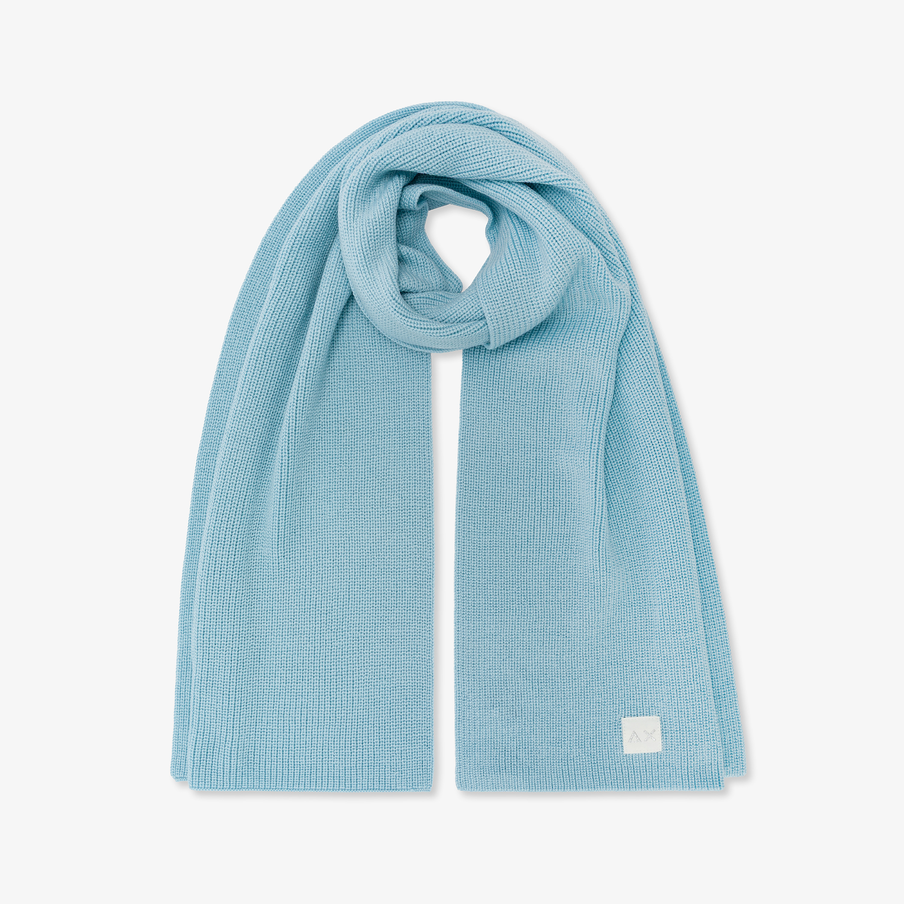 Sciarpa in maglia di misto lana azzurro chiaro bice