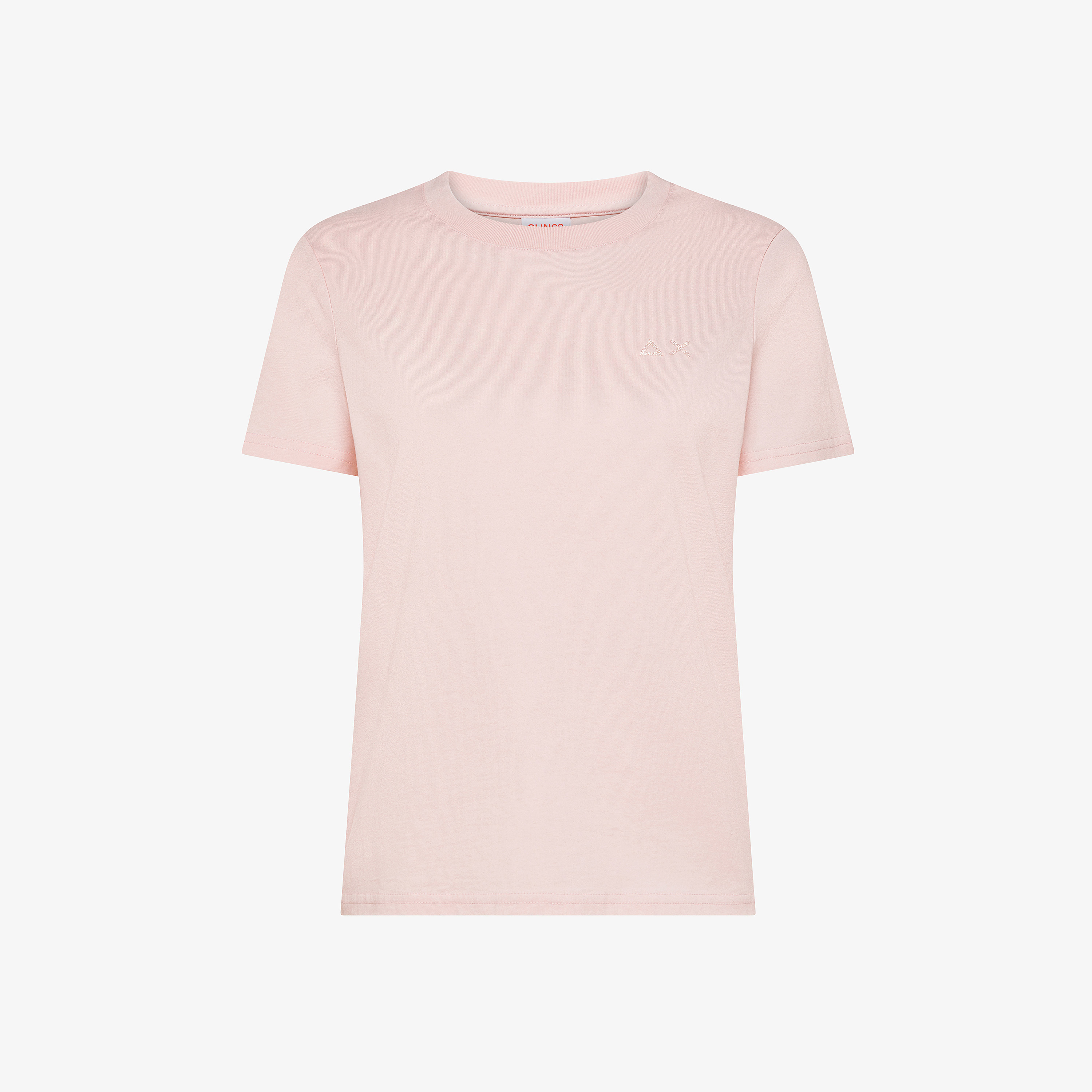 Pink cotton crew-neck t-shirt