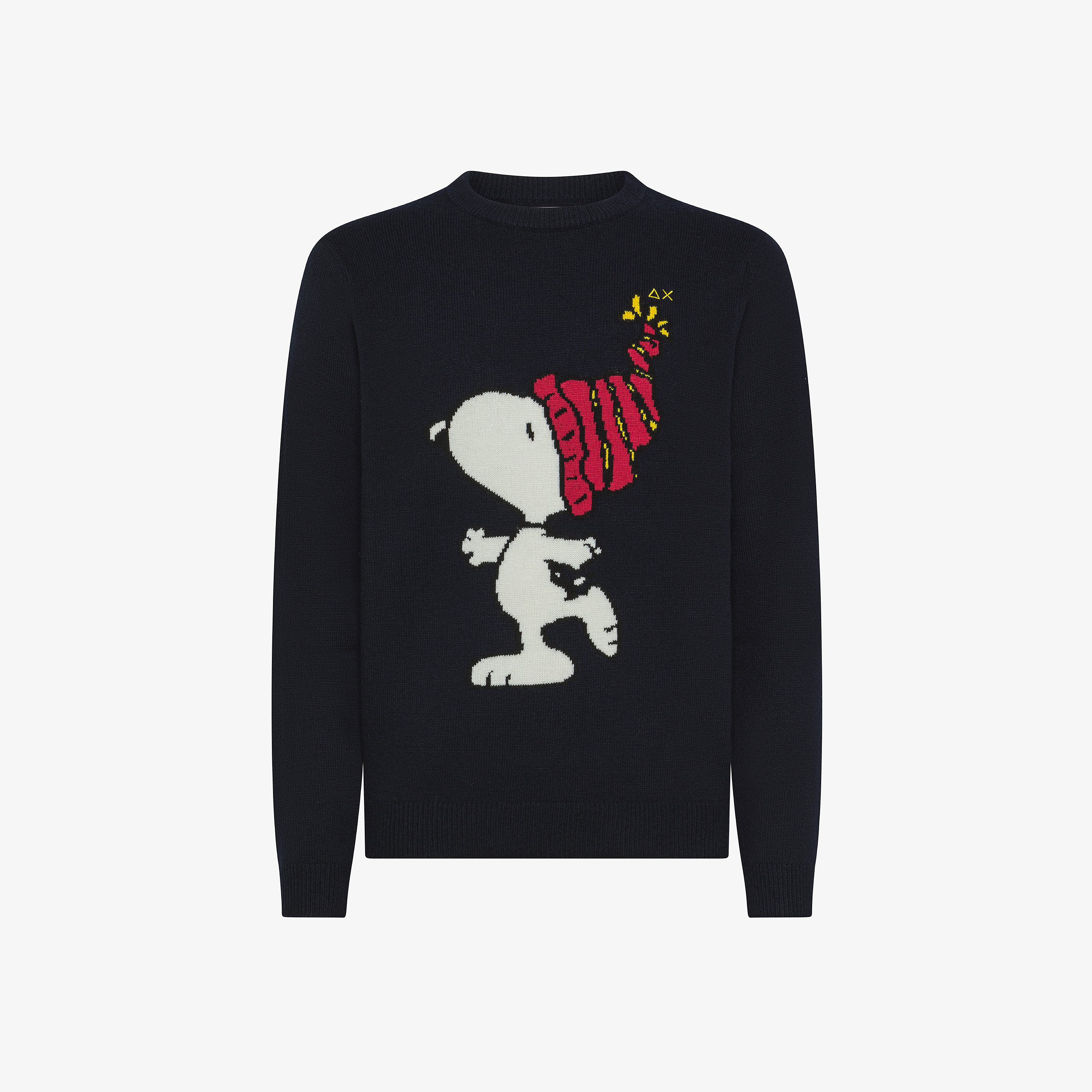 Navy blue Peanuts wool and cashmere jacquard jumper