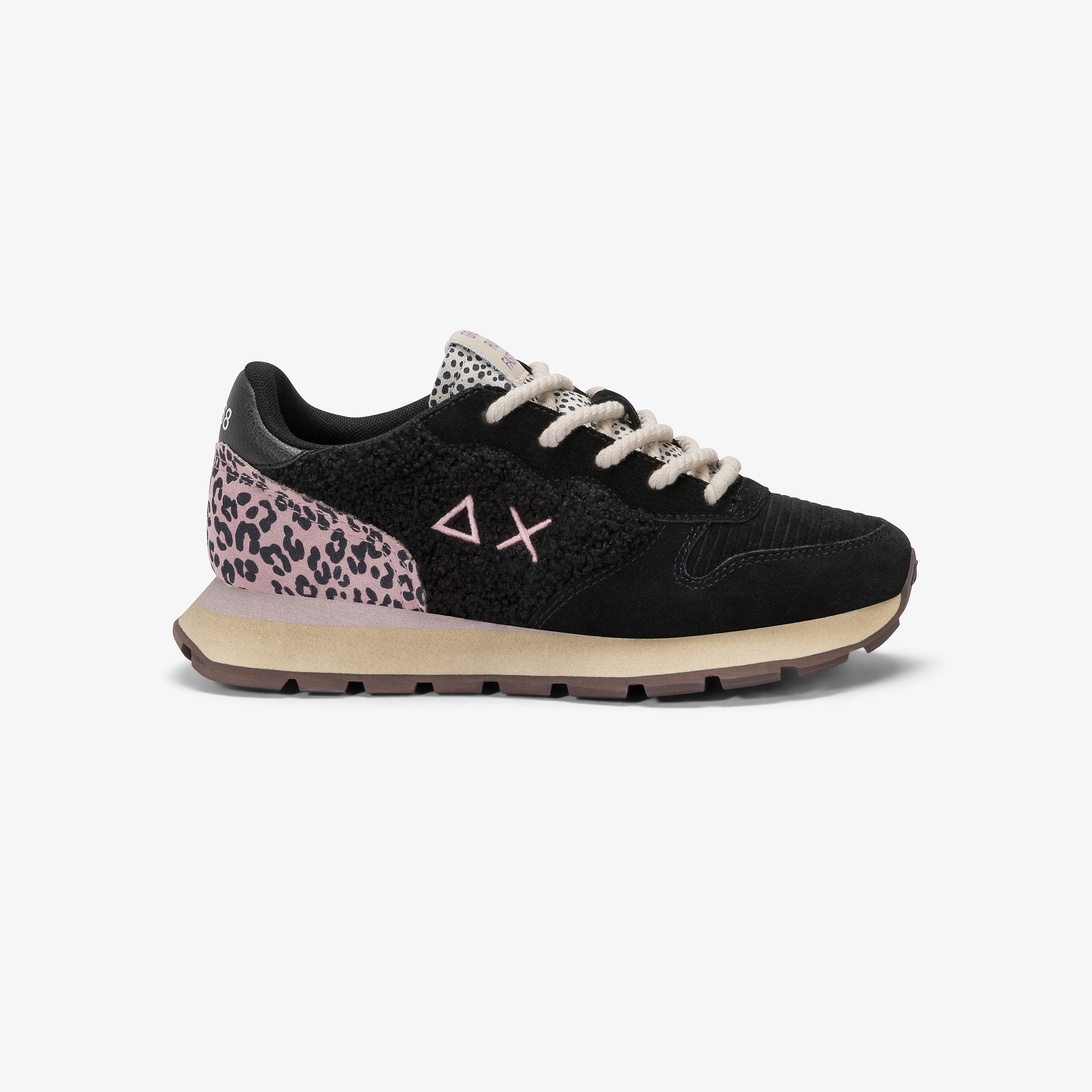 Sneaker Ally Winter in suede e teddy nero