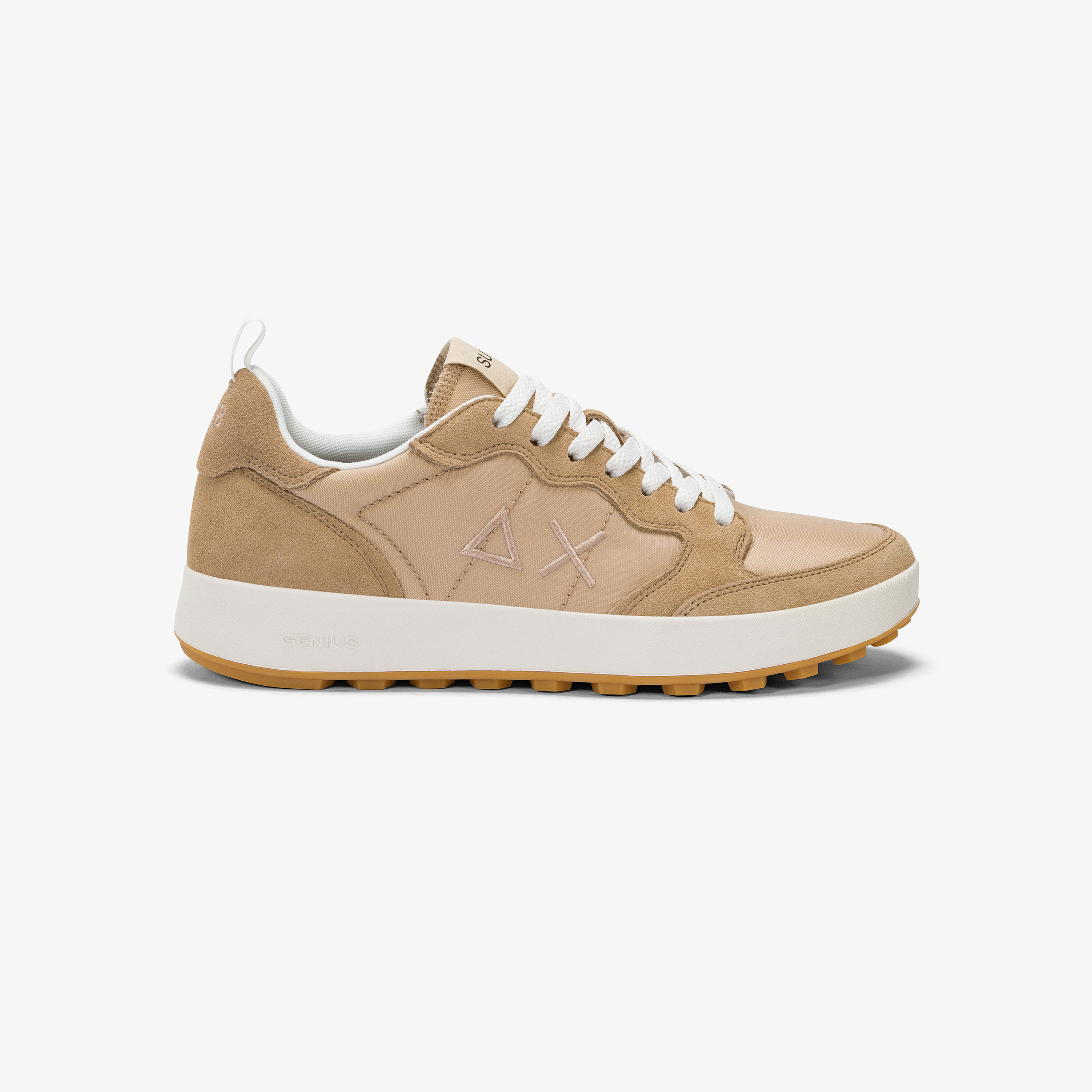 Sneaker Genius in nylon e suede beige