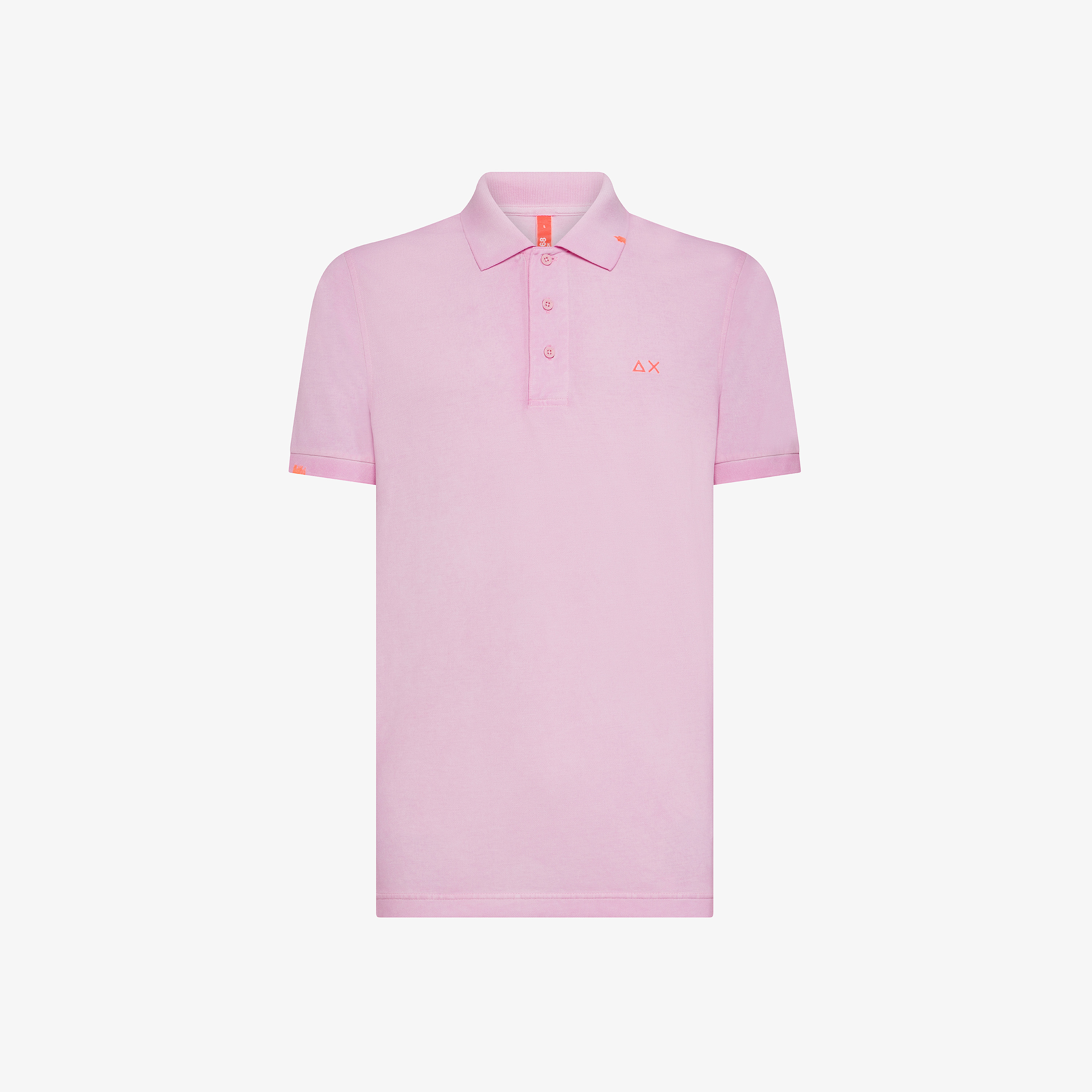 Geranium polo shirt with fluorescent embroidery