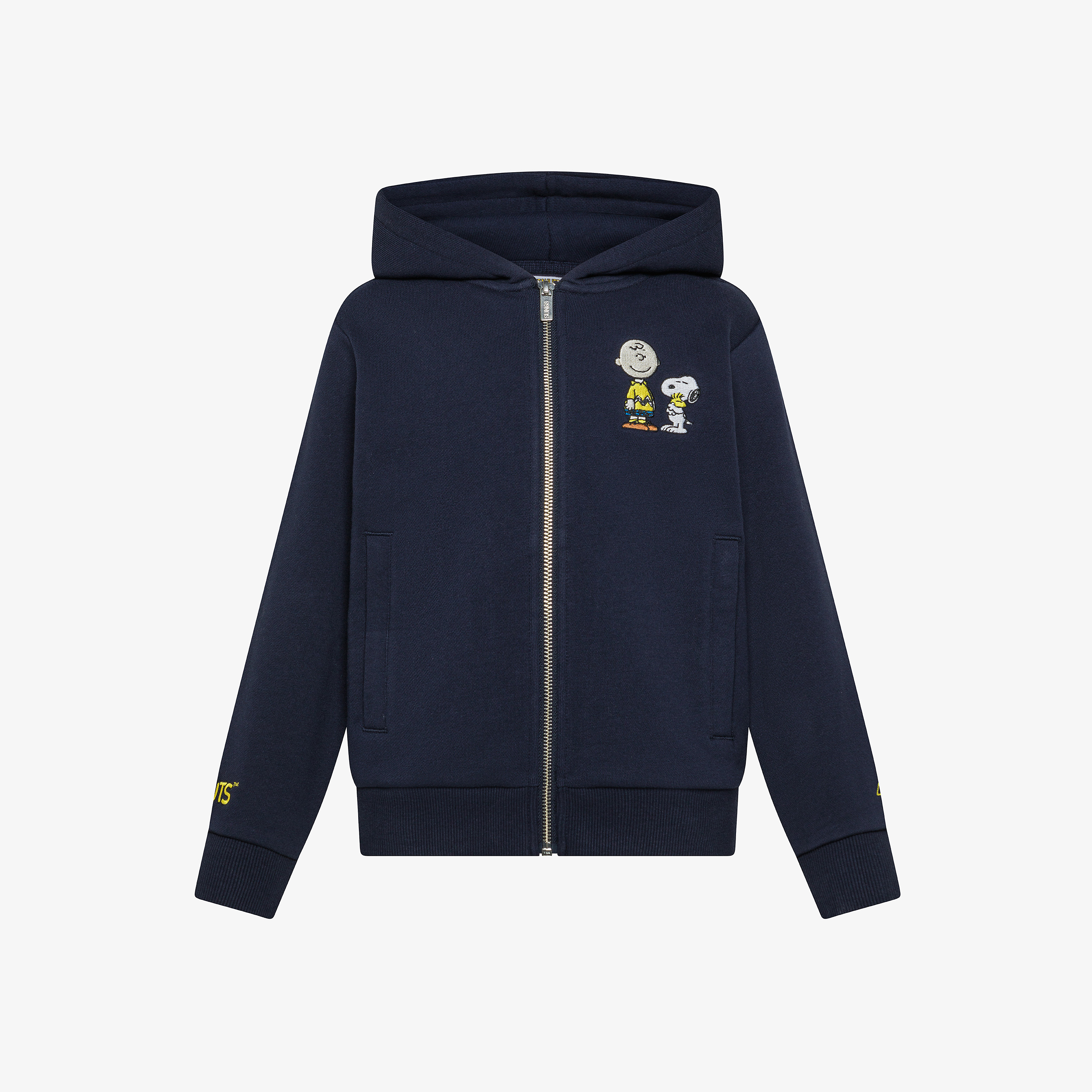 Felpa Peanuts in cotone con zip navy blue