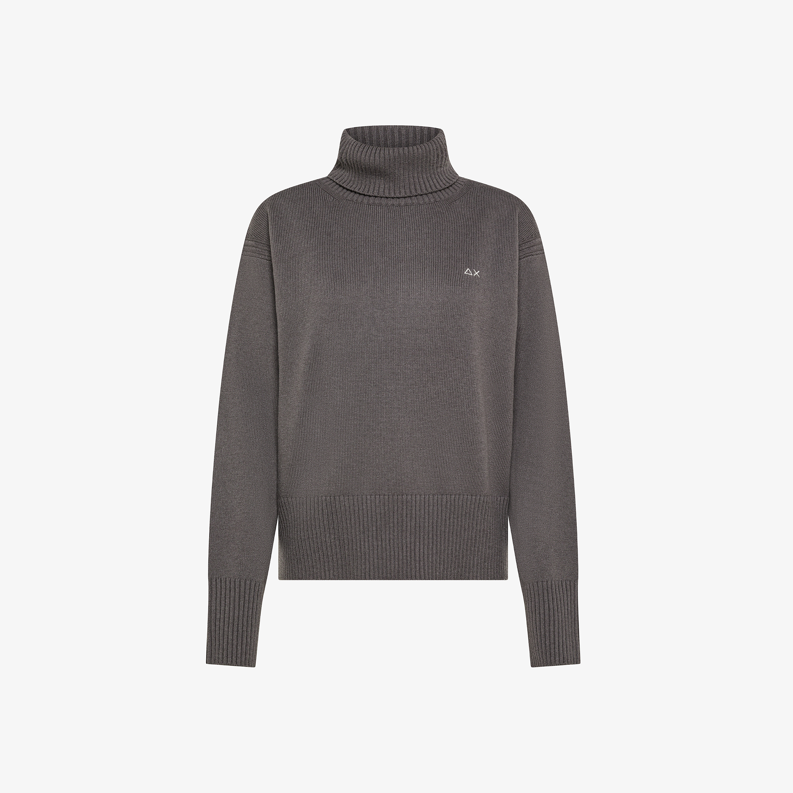 Maglia dolcevita in filato di lana grigio scuro