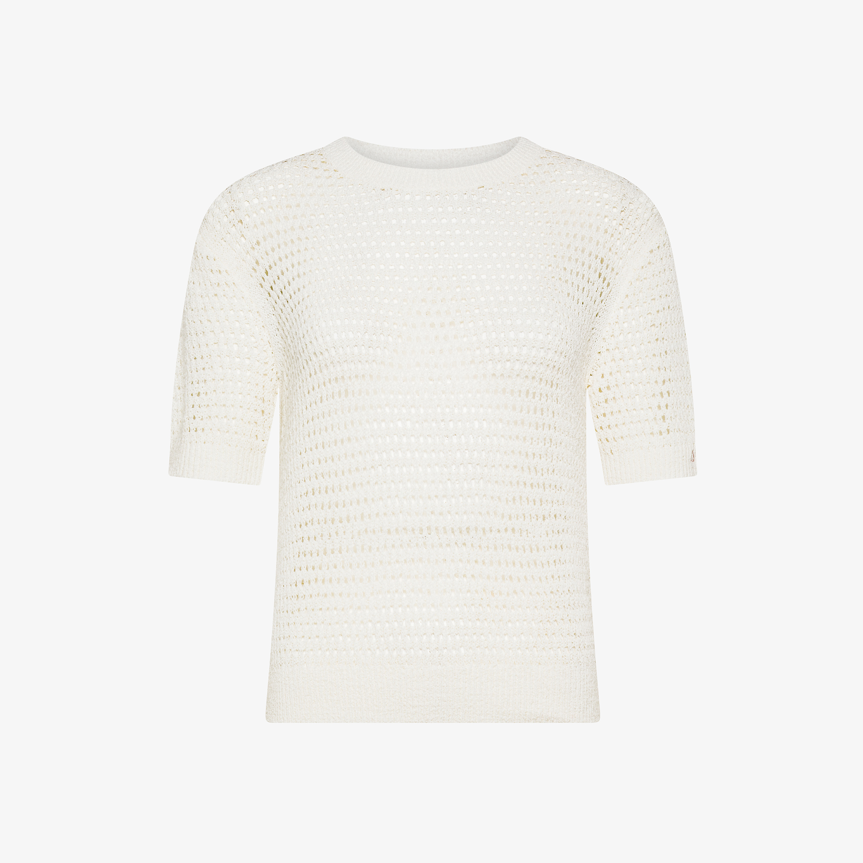 T-shirt sweater openwork s/s