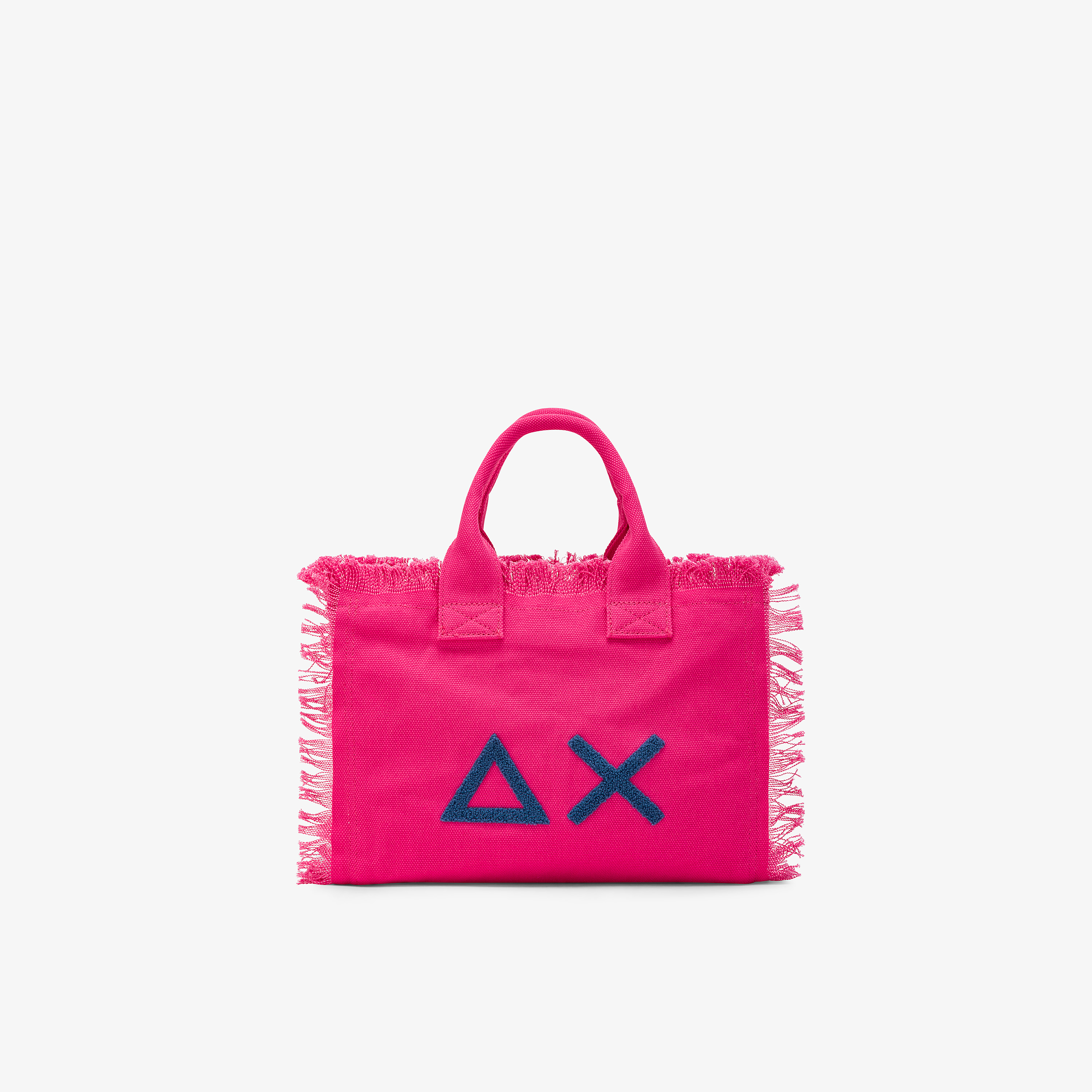 Fuchsia cotton canvas beach bag