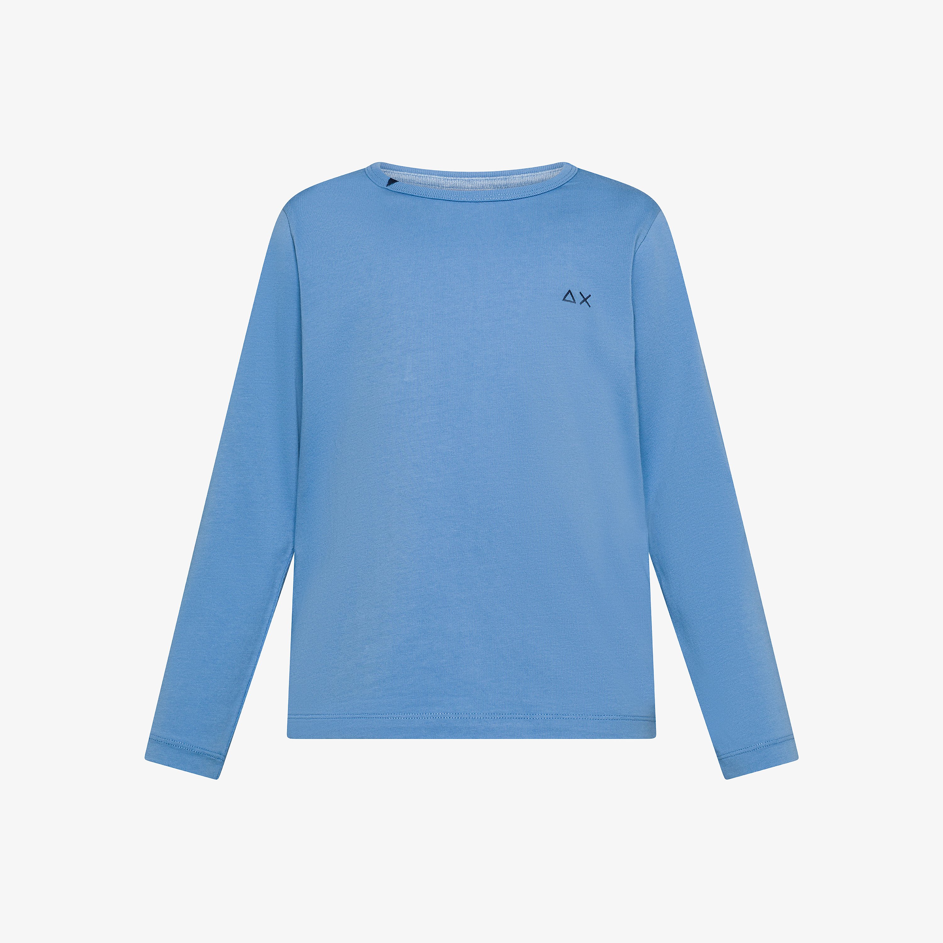 T-shirt in cotone con maniche lunghe avio
