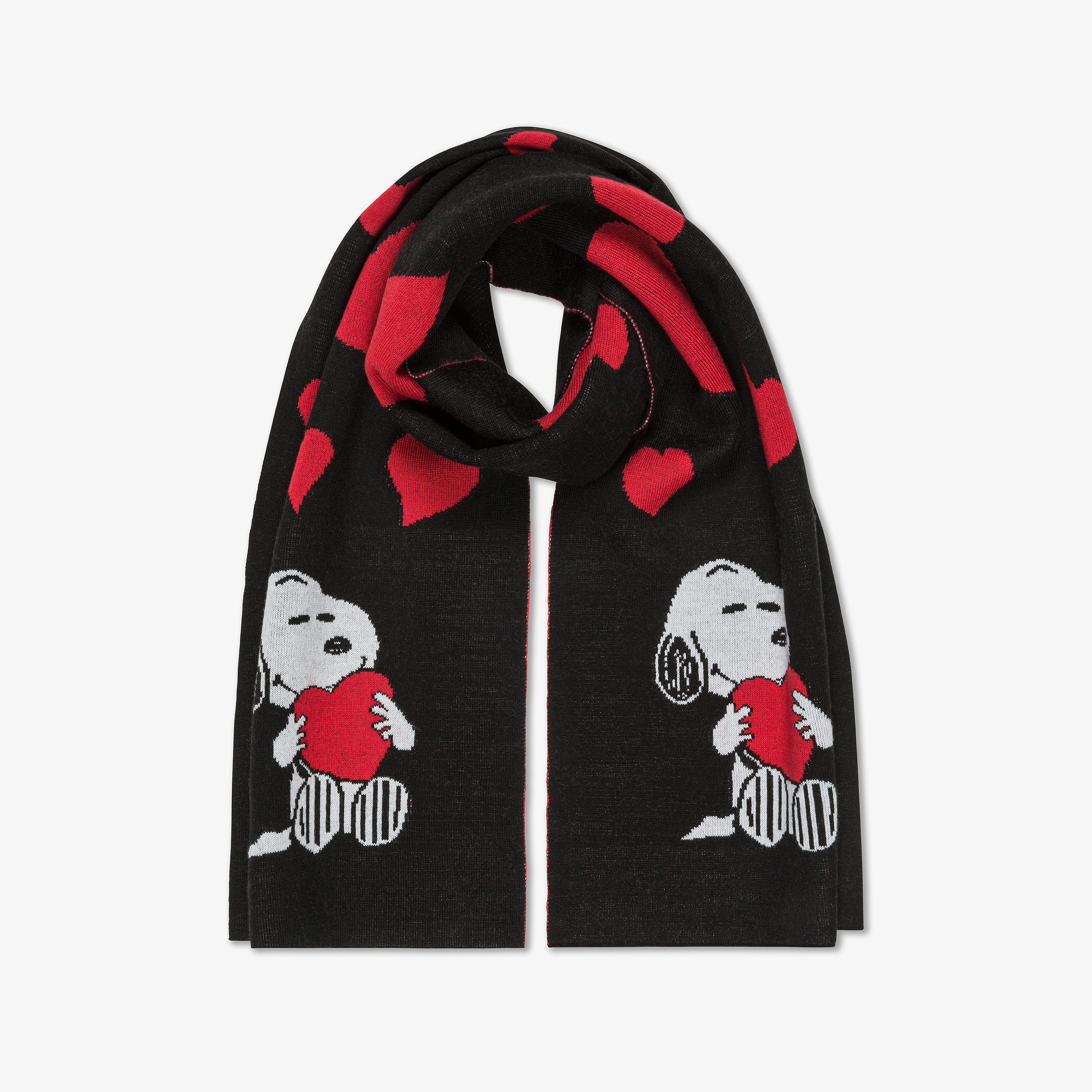 Black Peanuts wool scarf