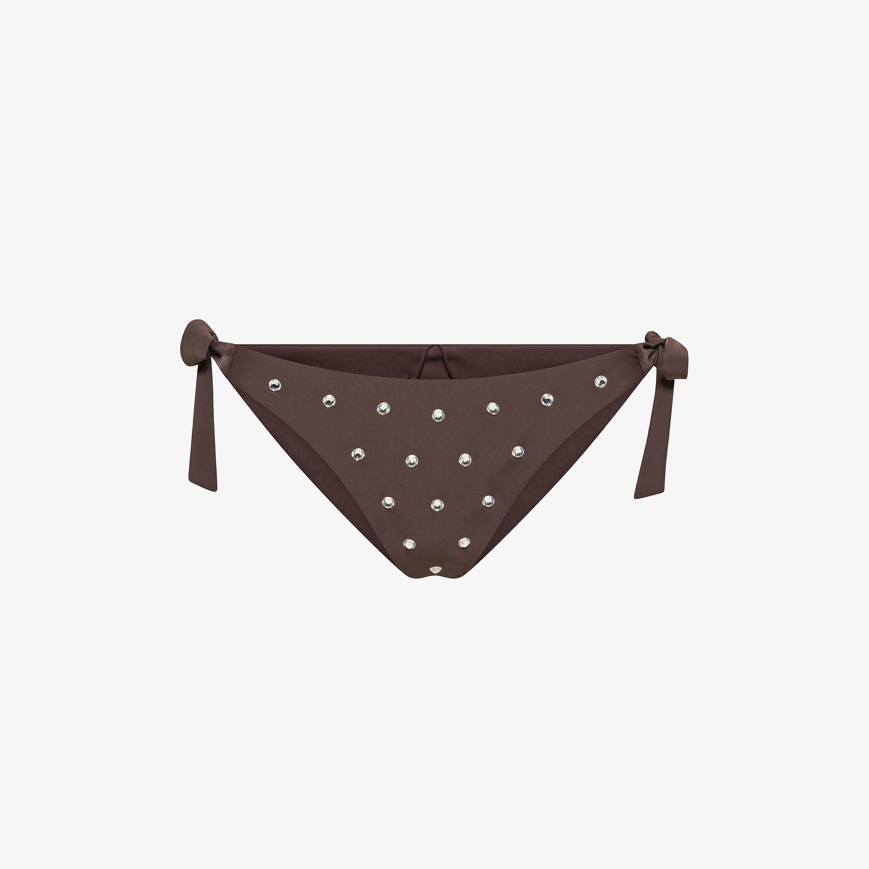 Slip mare con strass marrone cacao