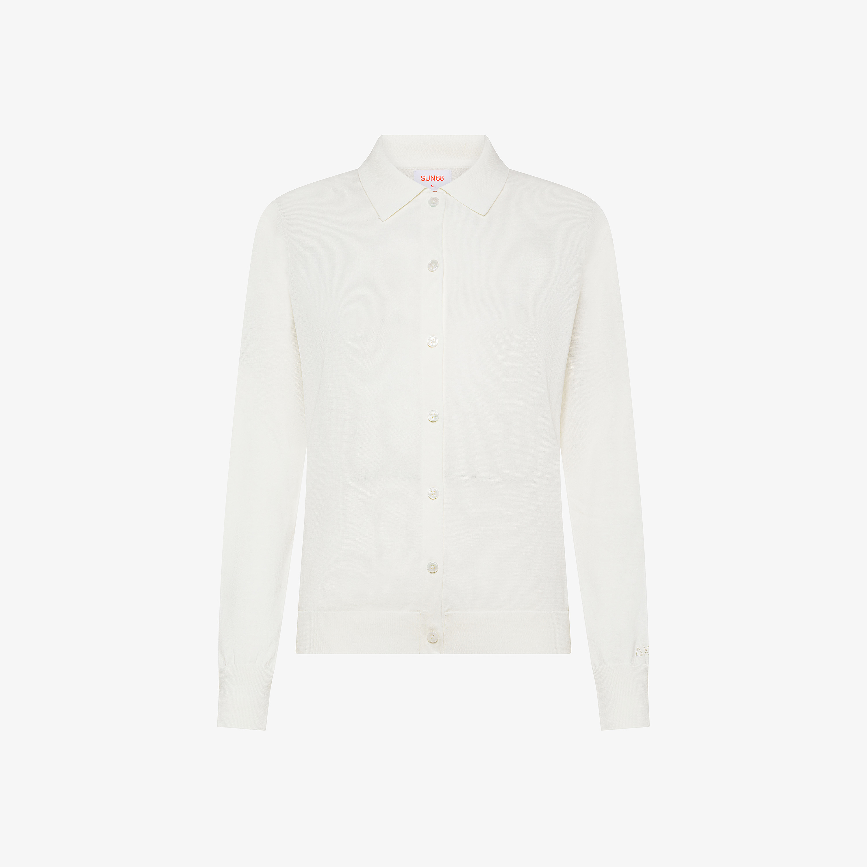 Off white cotton knit cardigan