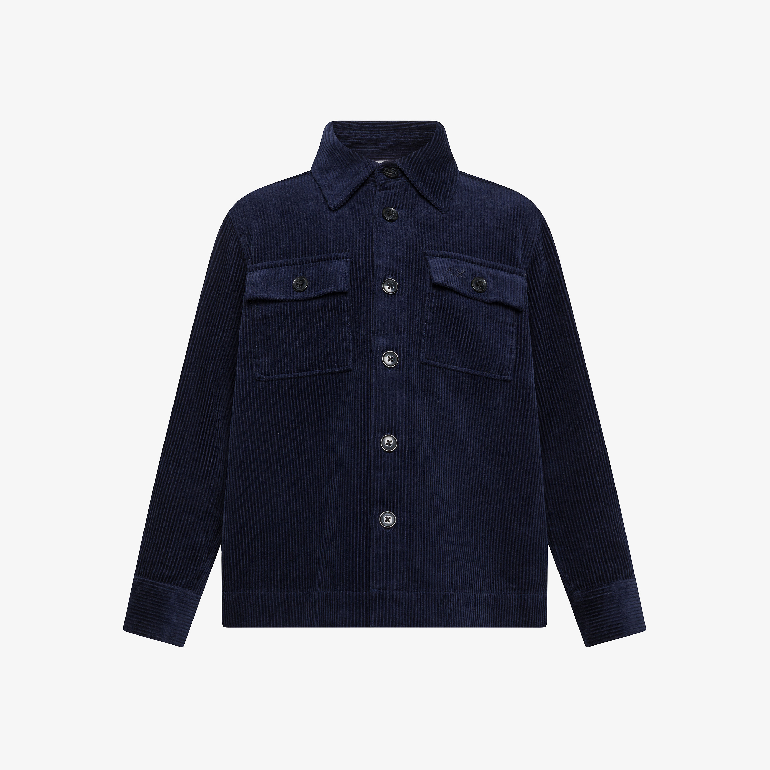 Giacca overshirt in velluto navy blue