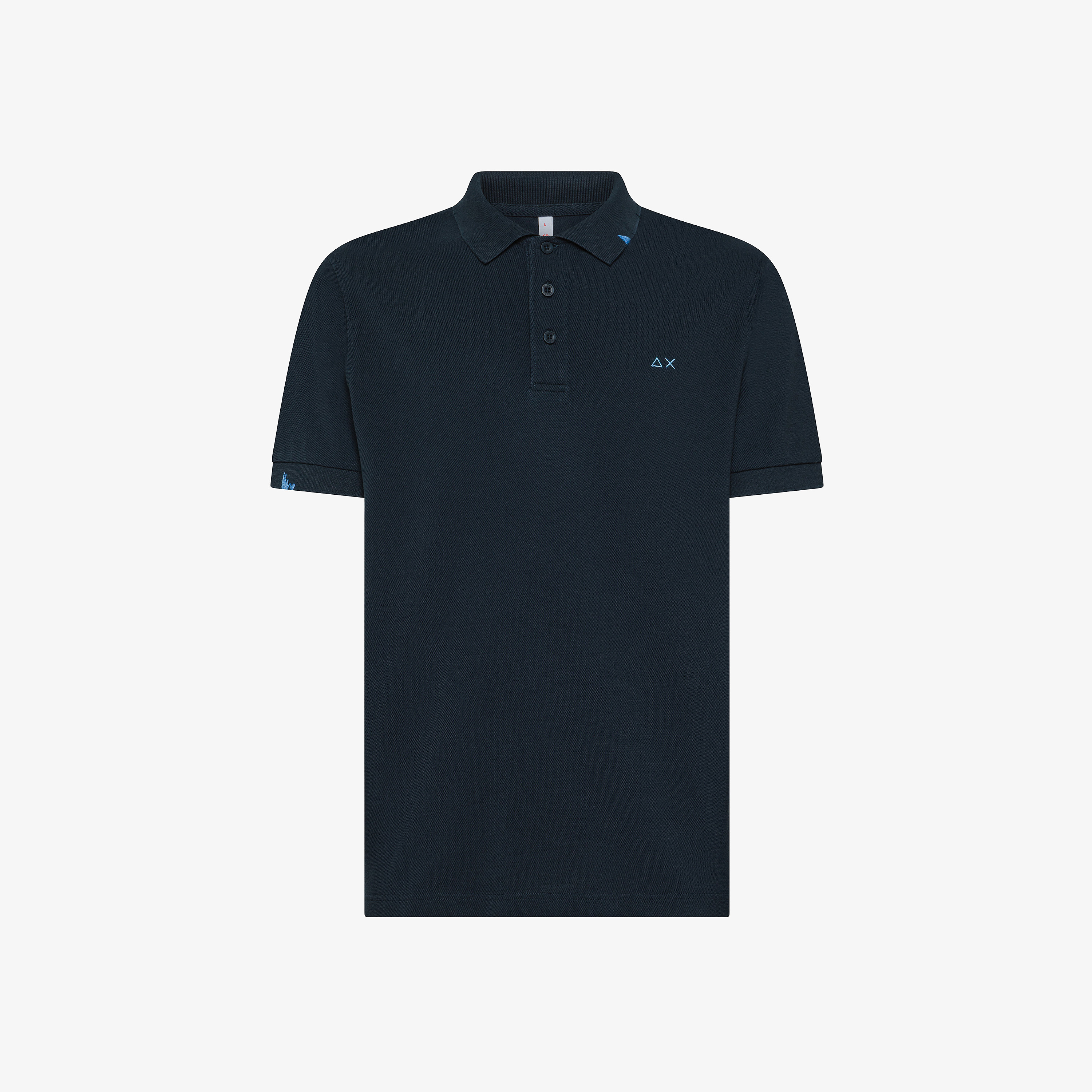 Navy blue polo shirt with destroyed detailing