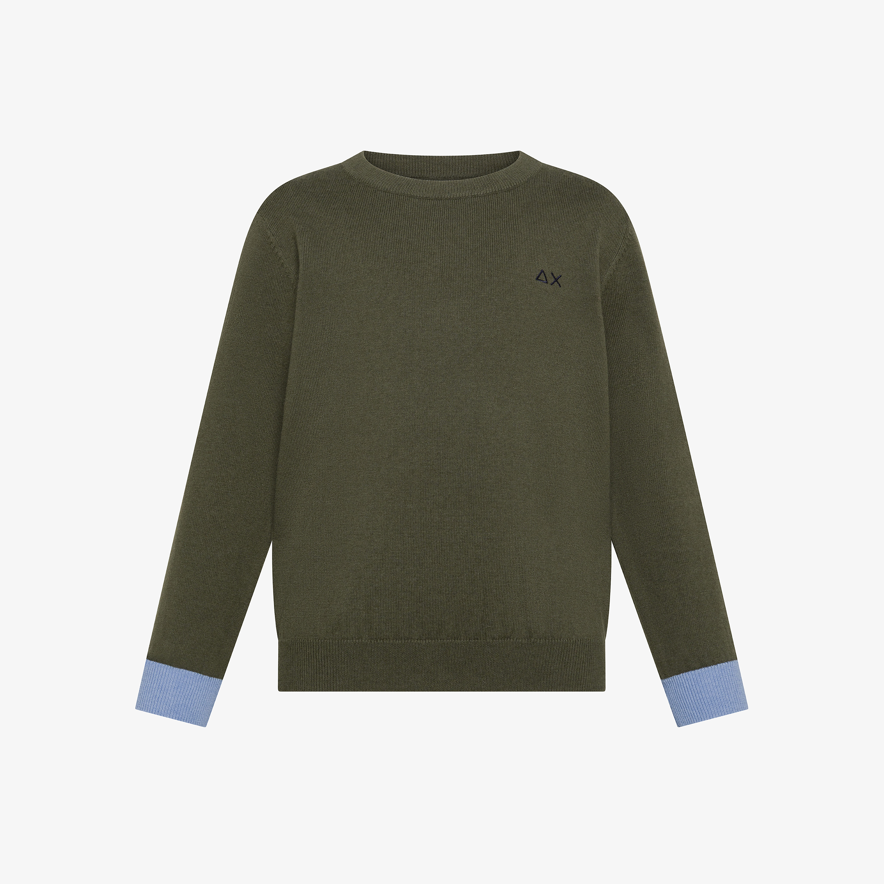 Dark military wool blend jumper with patch