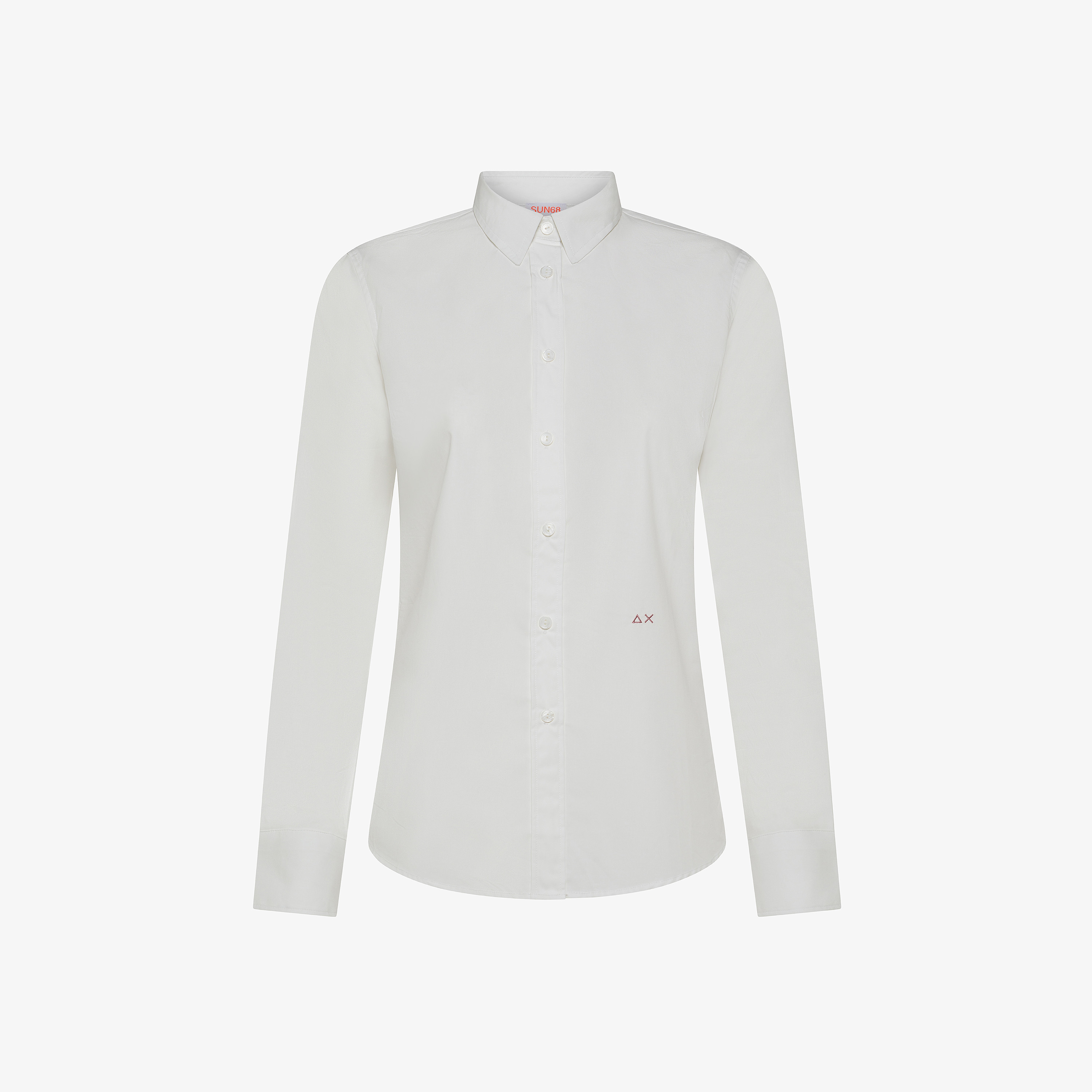 White cotton shirt with embroidered logo