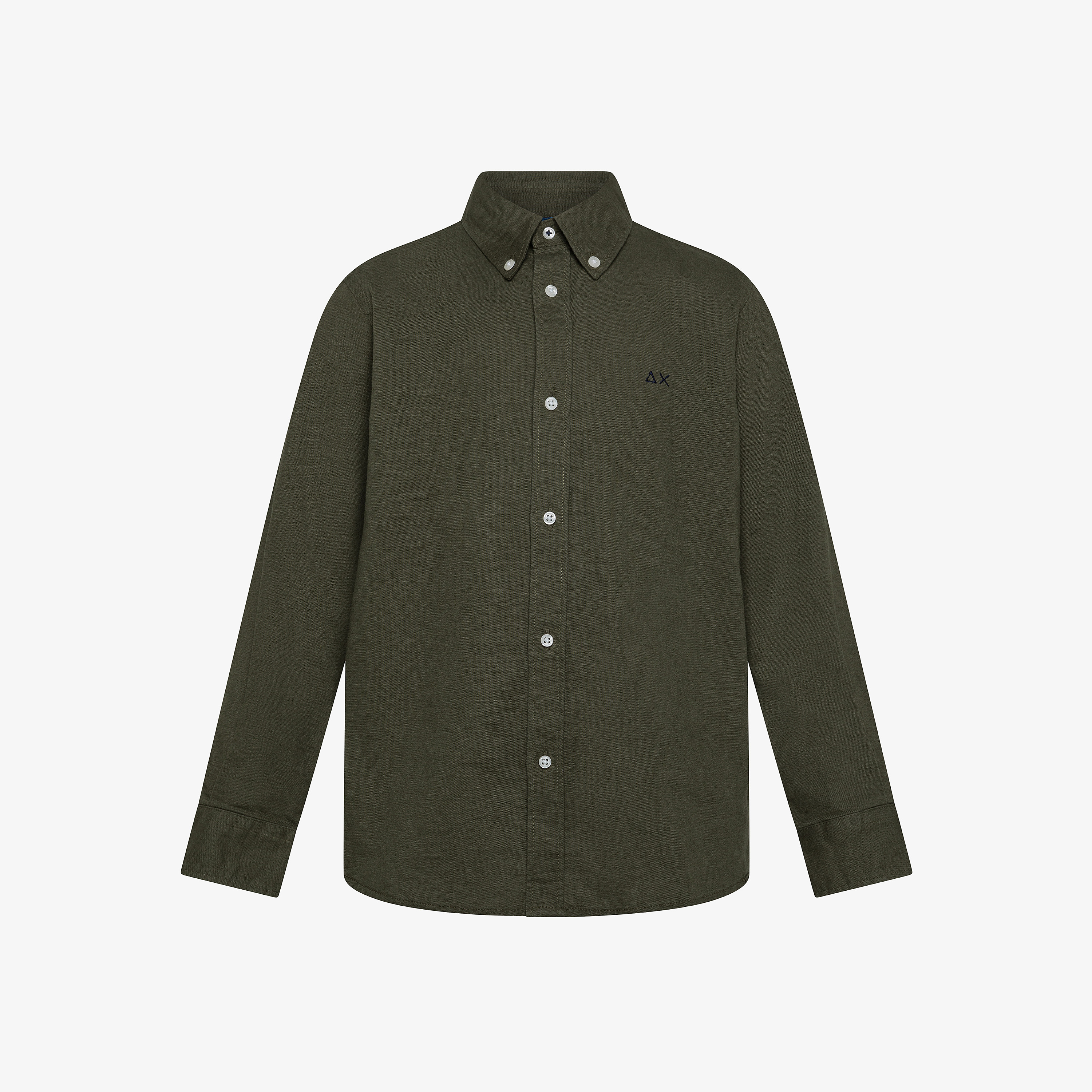 Dark green linen and cotton shirt
