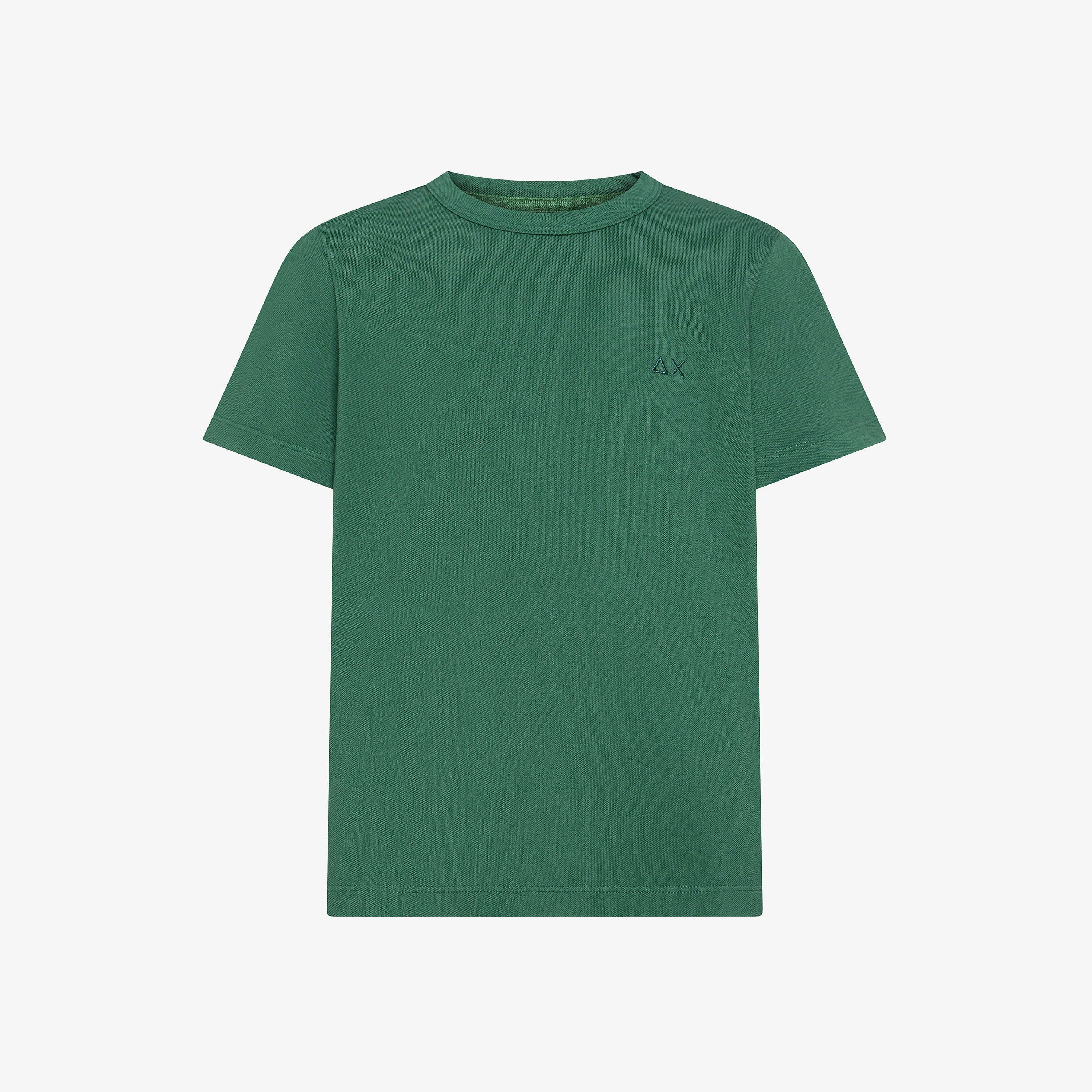 Moss green crew neck piqué T-shirt
