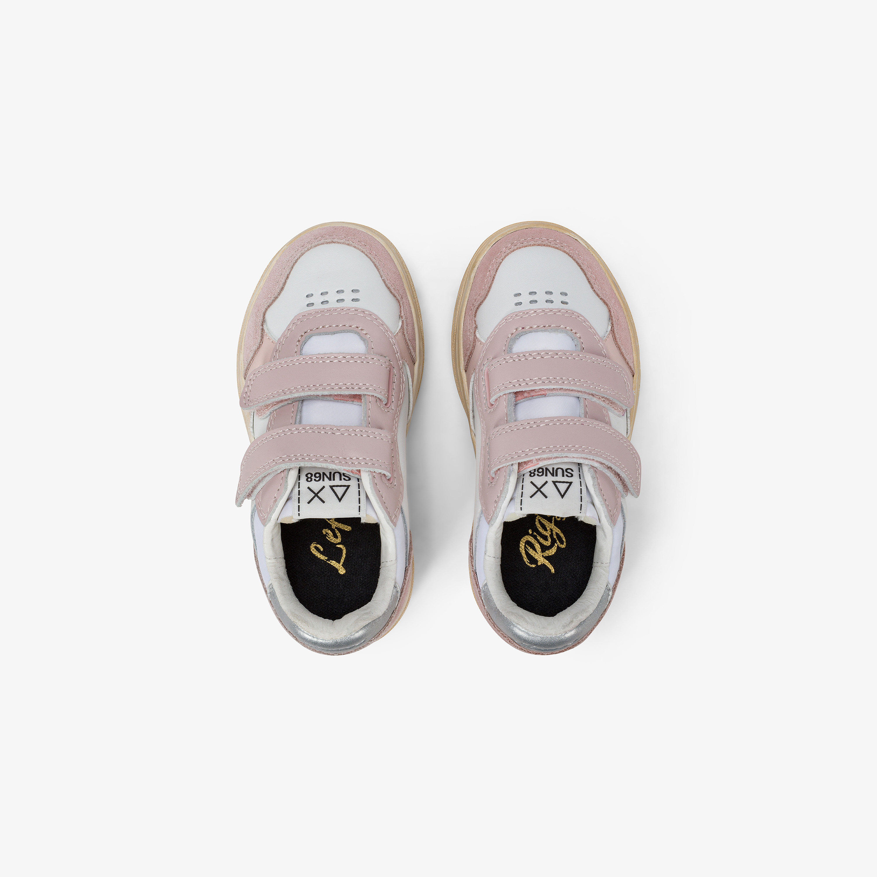 Sneaker Baby Girl's Basket Love Lady con cinturini rosa scuro