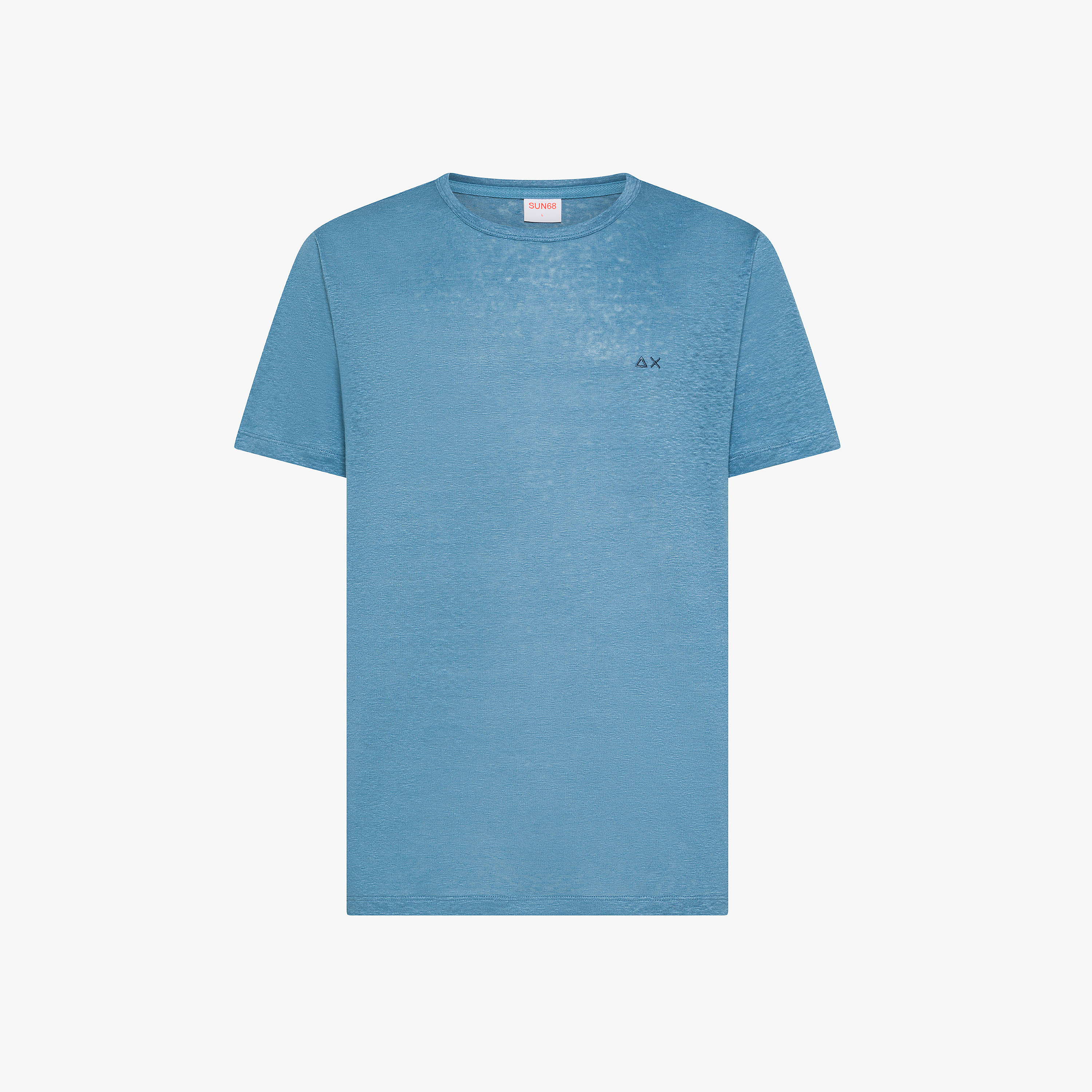 Avio blue linen jersey T-shirt