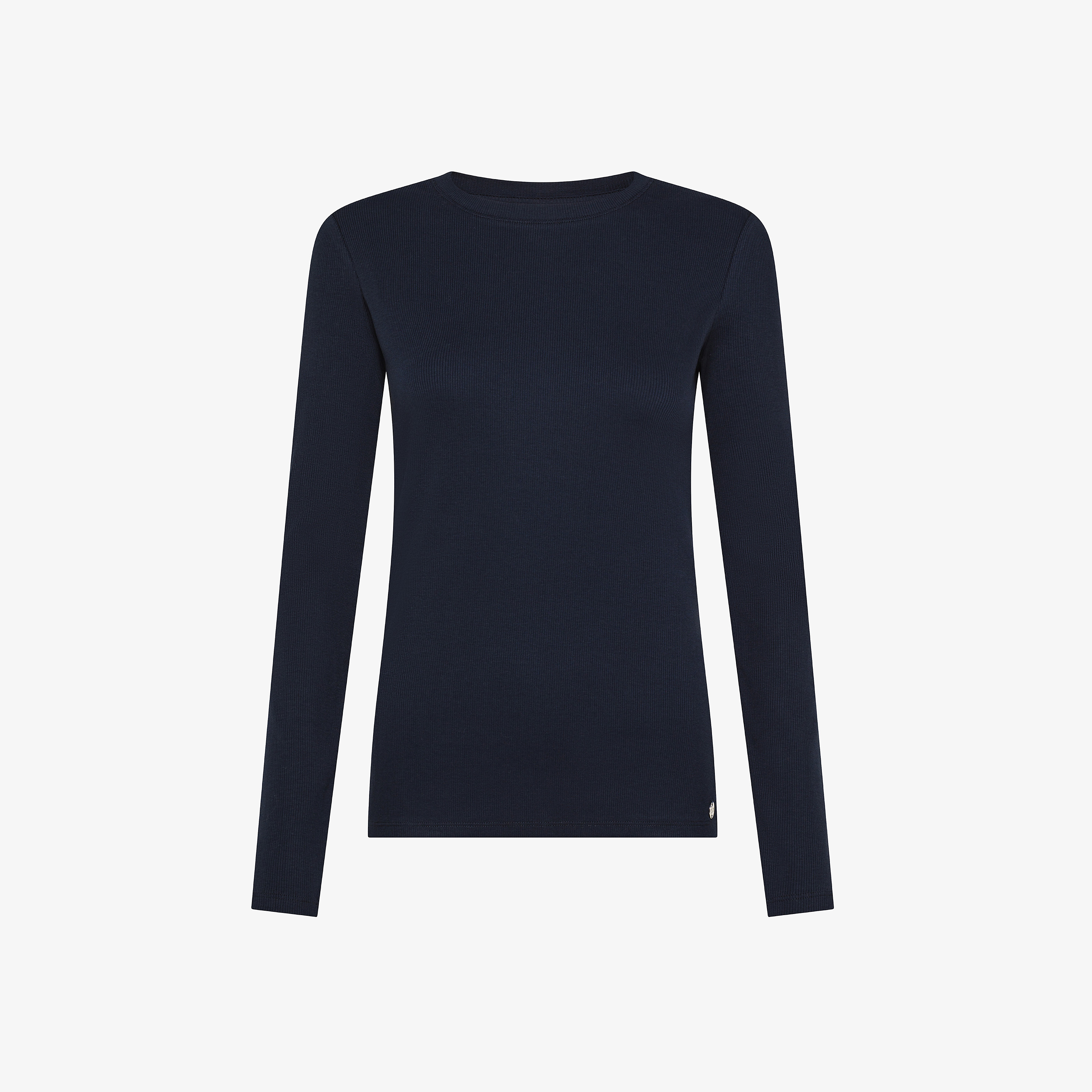 Navy blue ribbed cotton t-shirt