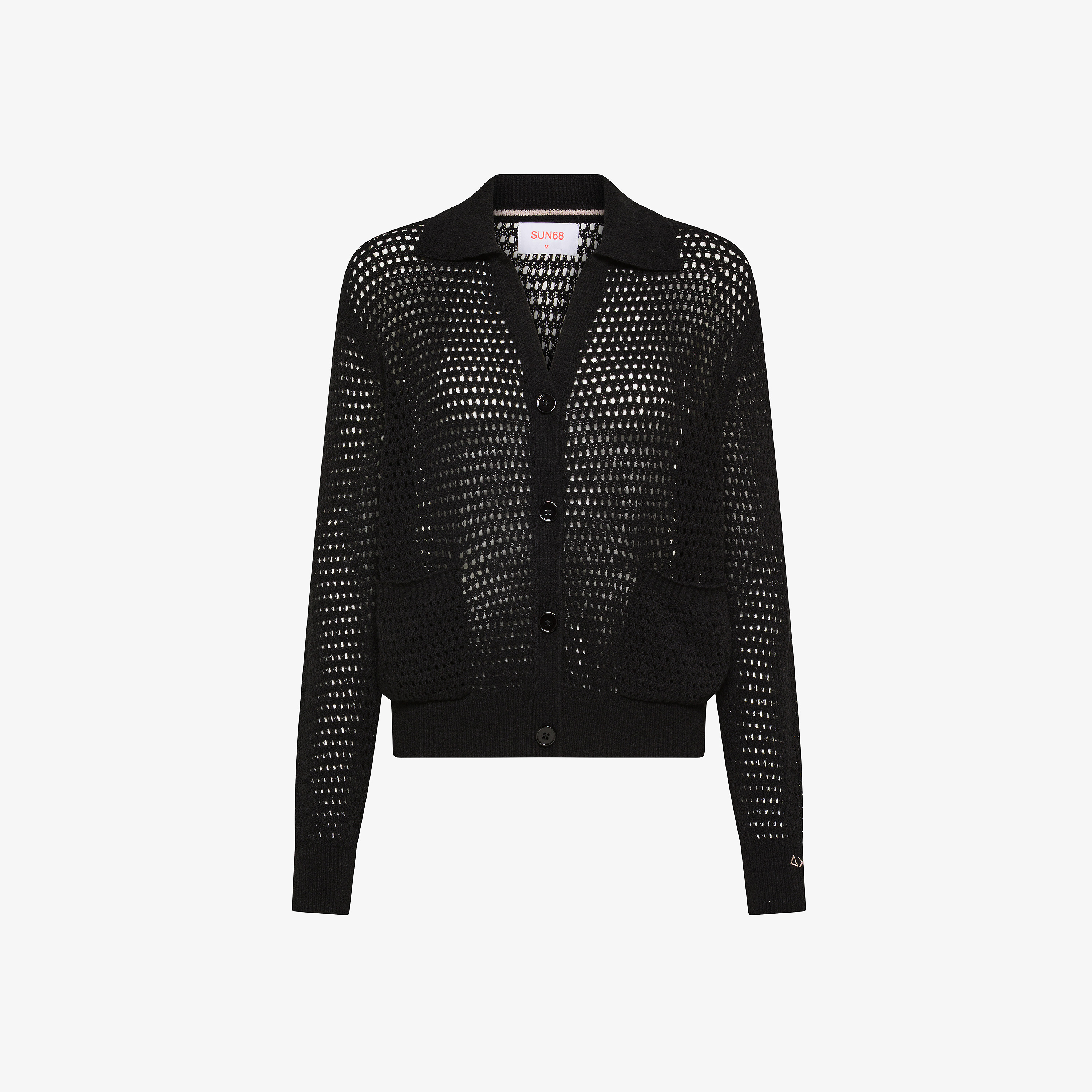 Cardigan in maglia di cotone nero