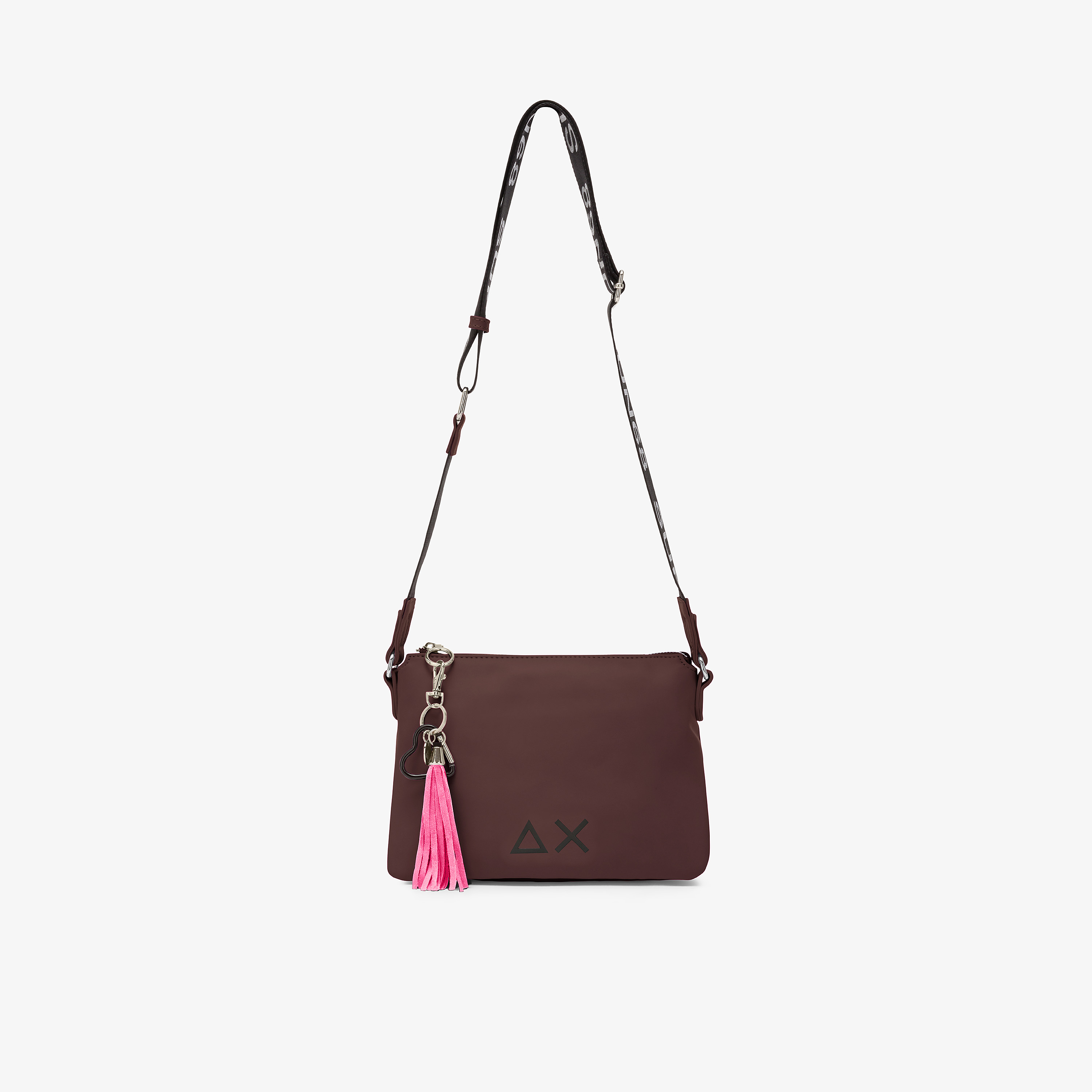 Borsa crossbody in nylon bordeaux
