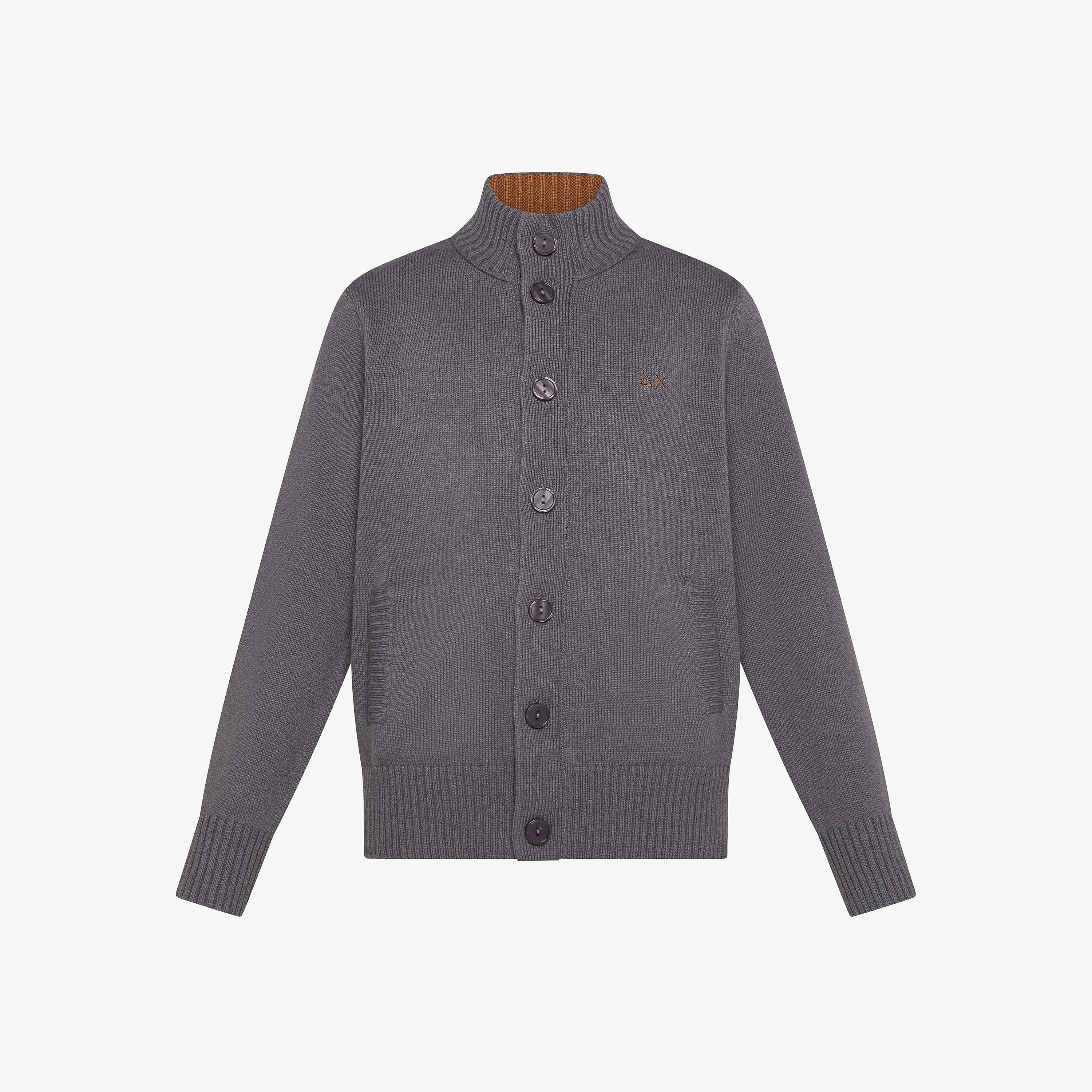 Cardigan in lana e cashmere grigio scuro