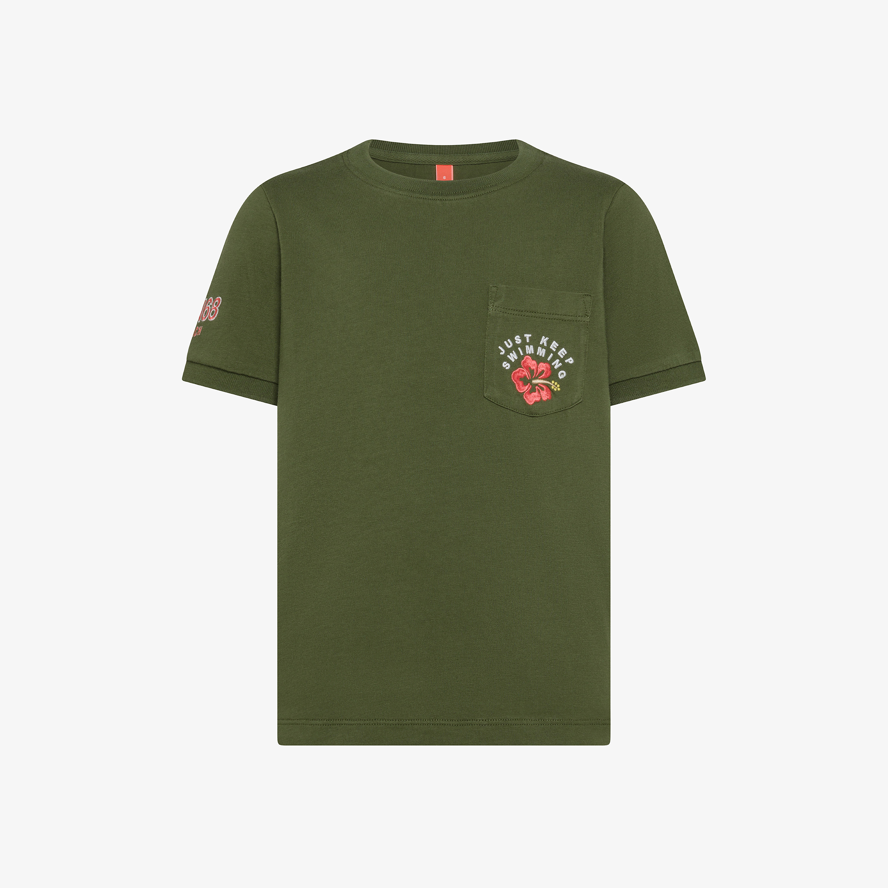 T-shirt in jersey di cotone verde scuro