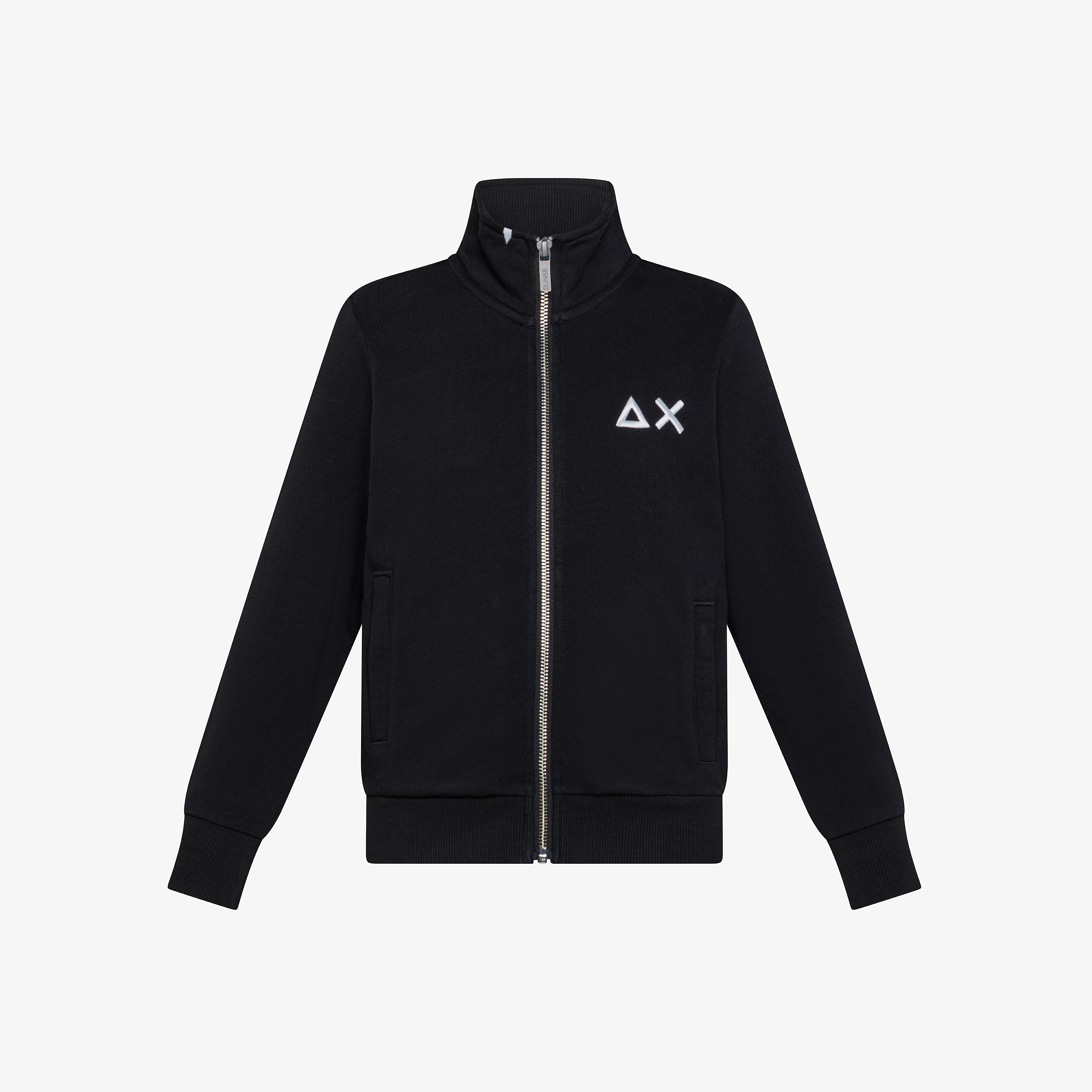 Black cotton zip sweatshirt