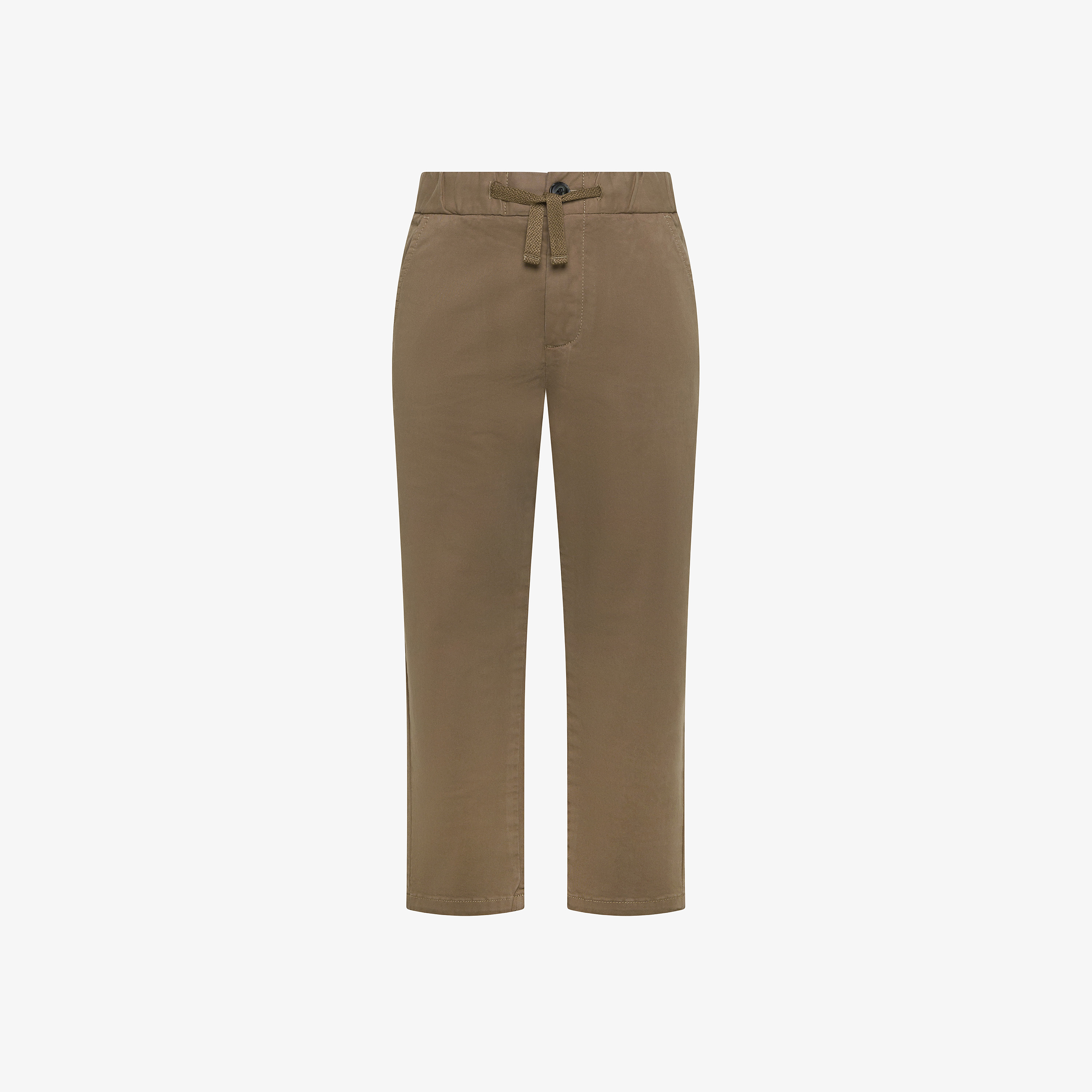 Pantaloni chino in cotone con coulisse fango
