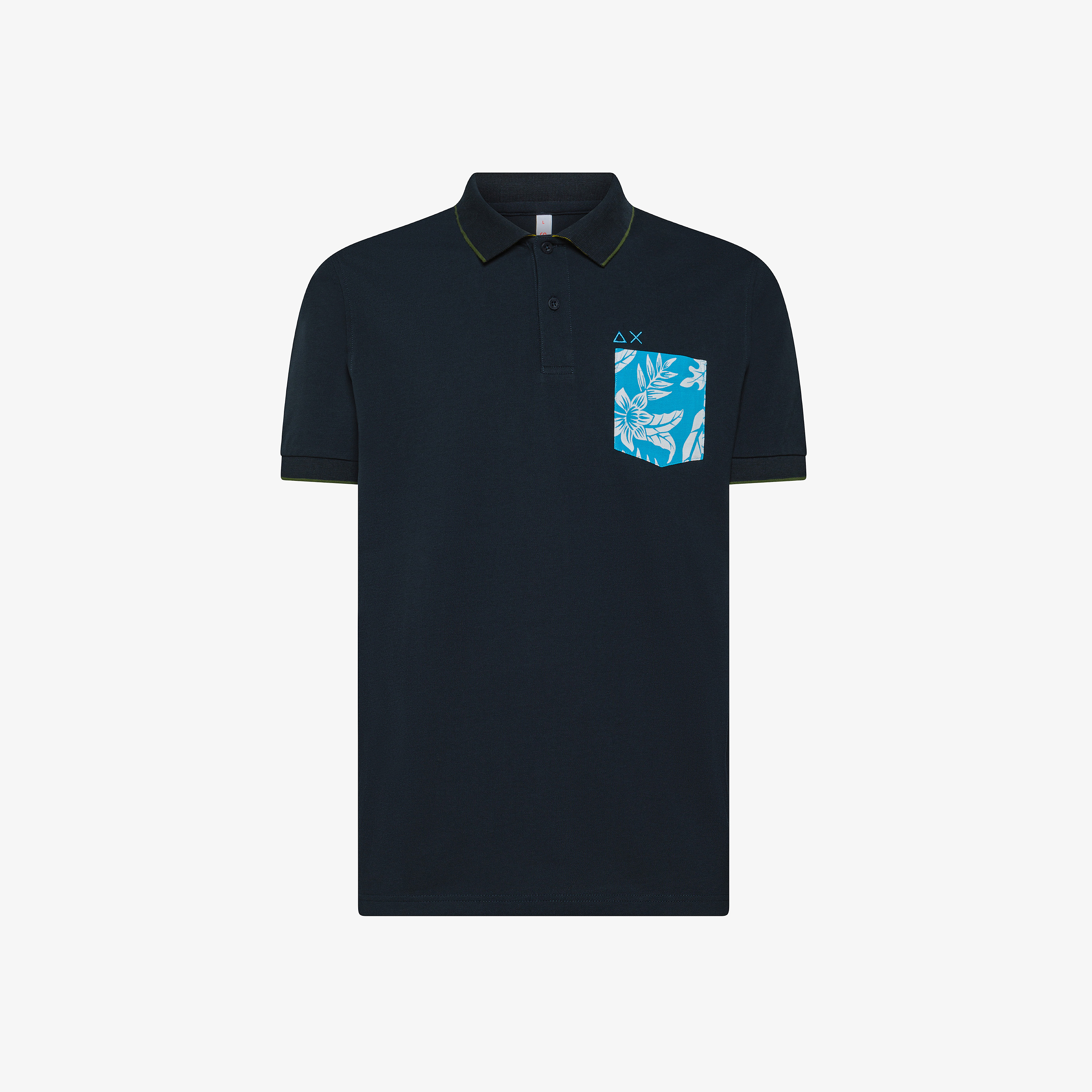 Polo blu navy con taschino