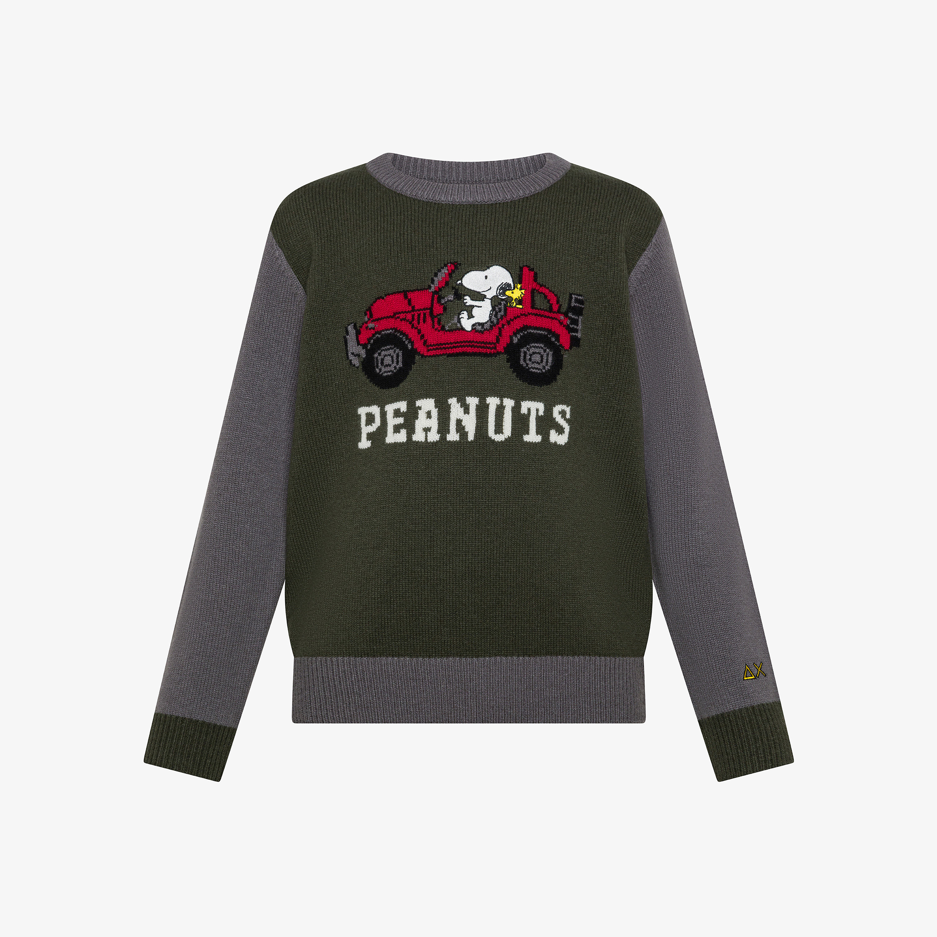 Dark military/dark grey Peanuts wool and cashmere jumper