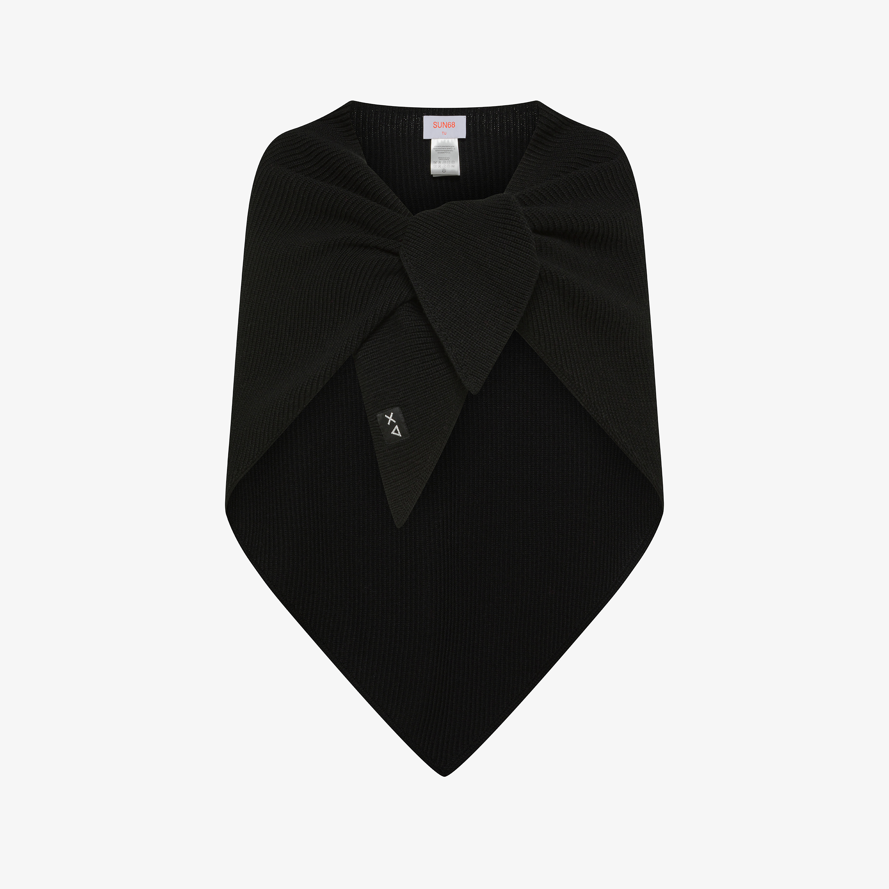 Black wool blend scarf