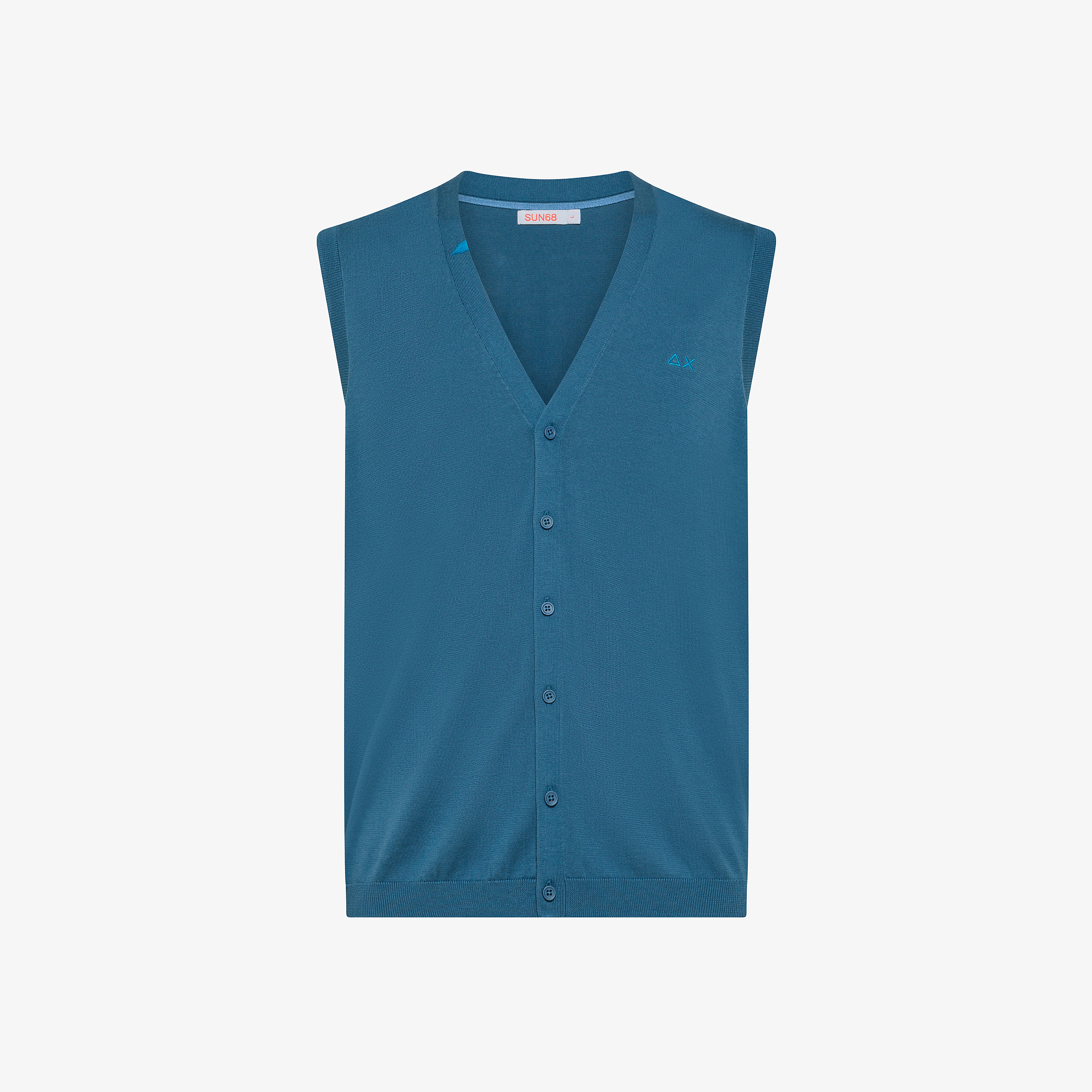 Gilet in cotone avio scuro