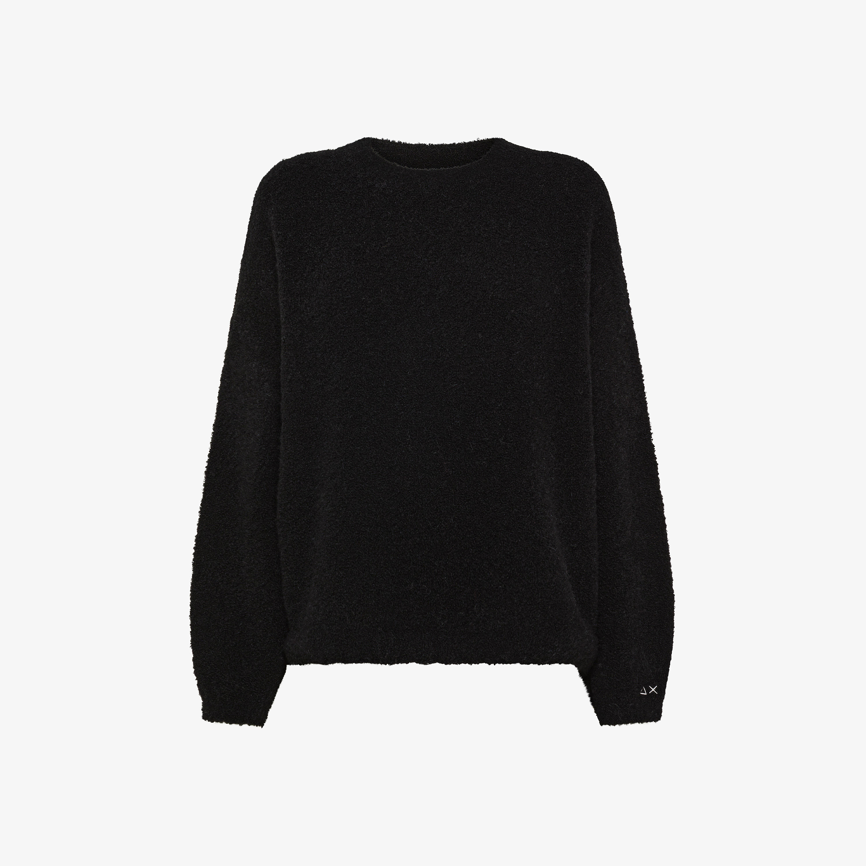 Maglione in bouclé di lana e alpaca nero