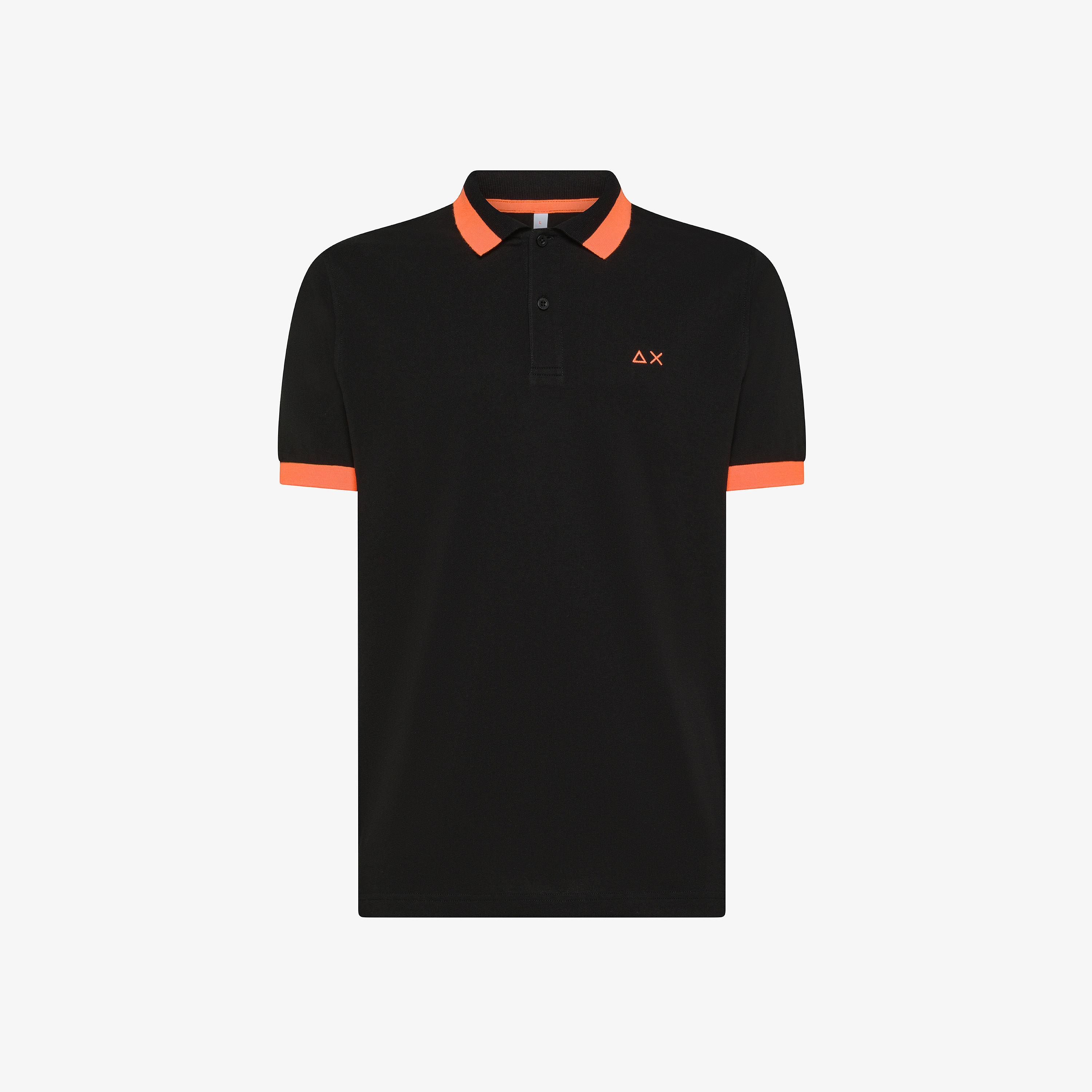Polo in piquet di cotone nero