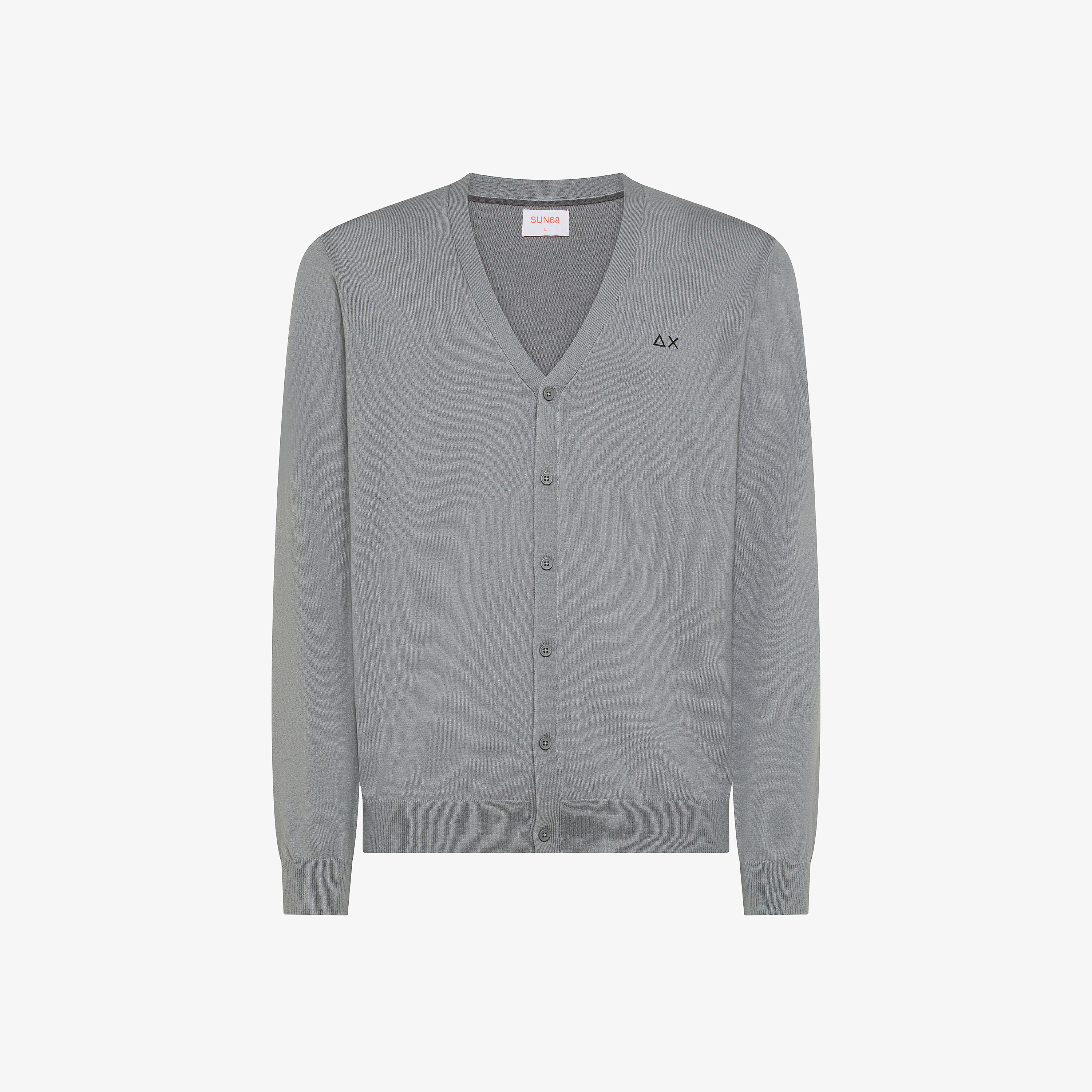 Medium grey wool and cotton cardigan