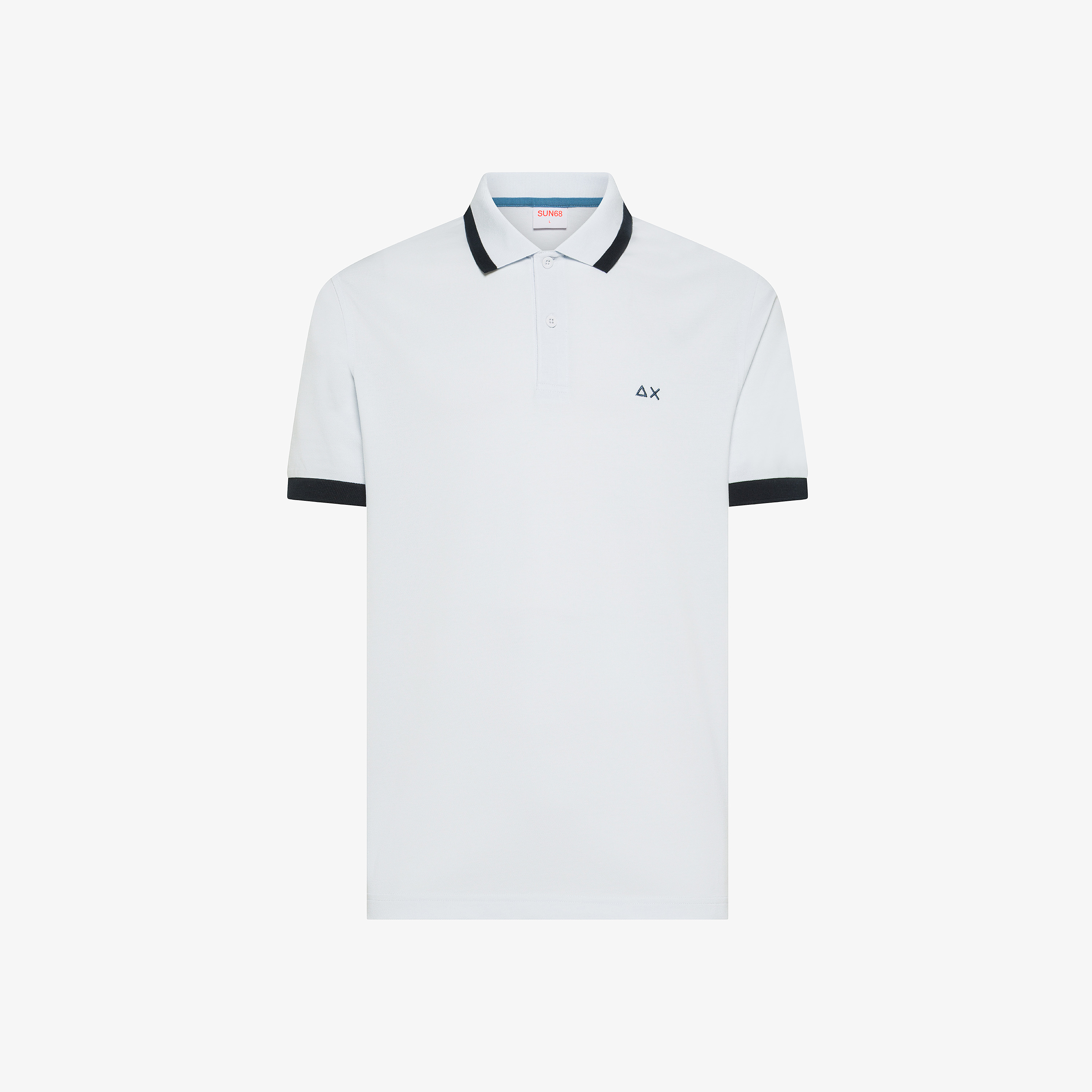 Polo big stripe on collar s/s