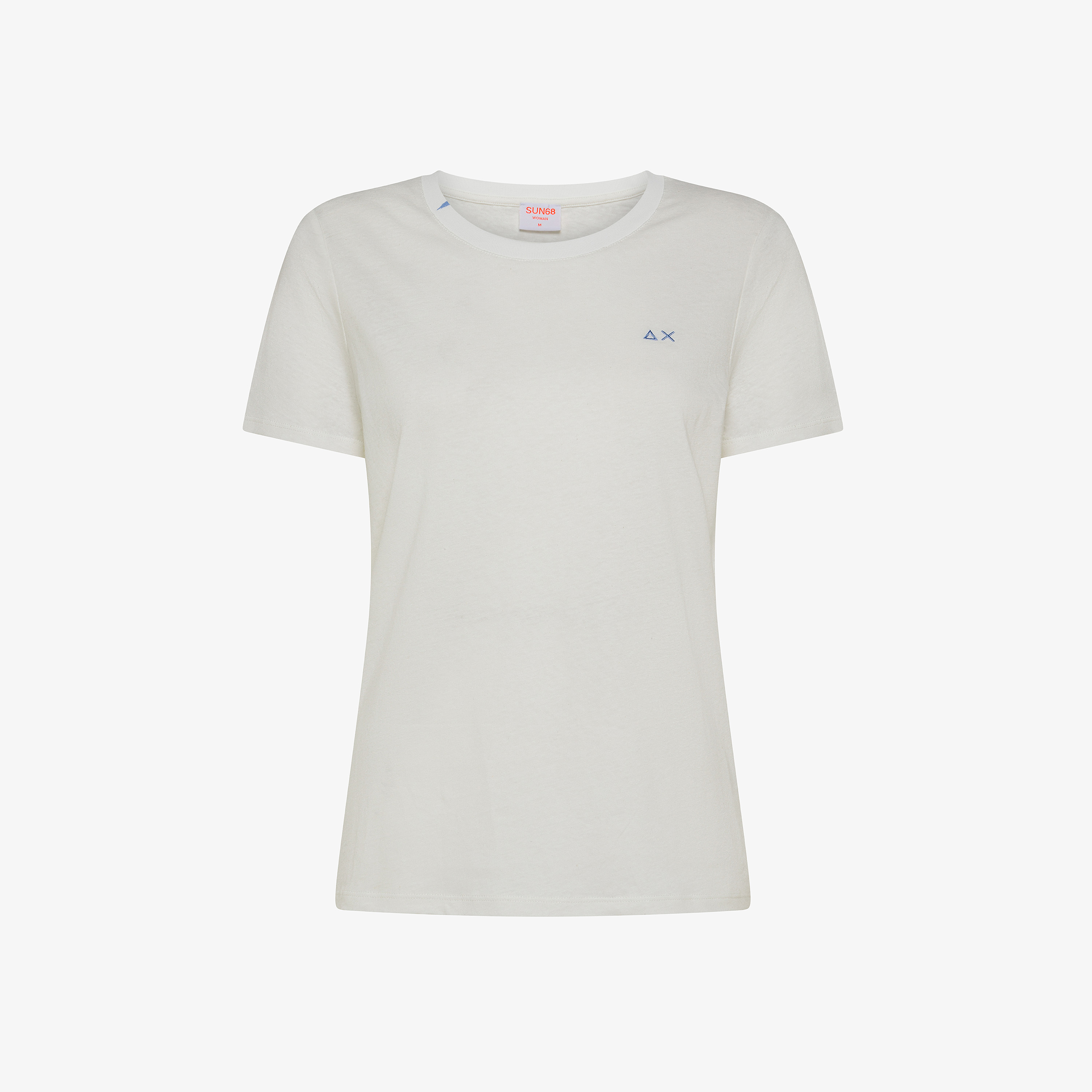 T-shirt in lino e cotone bianco panna