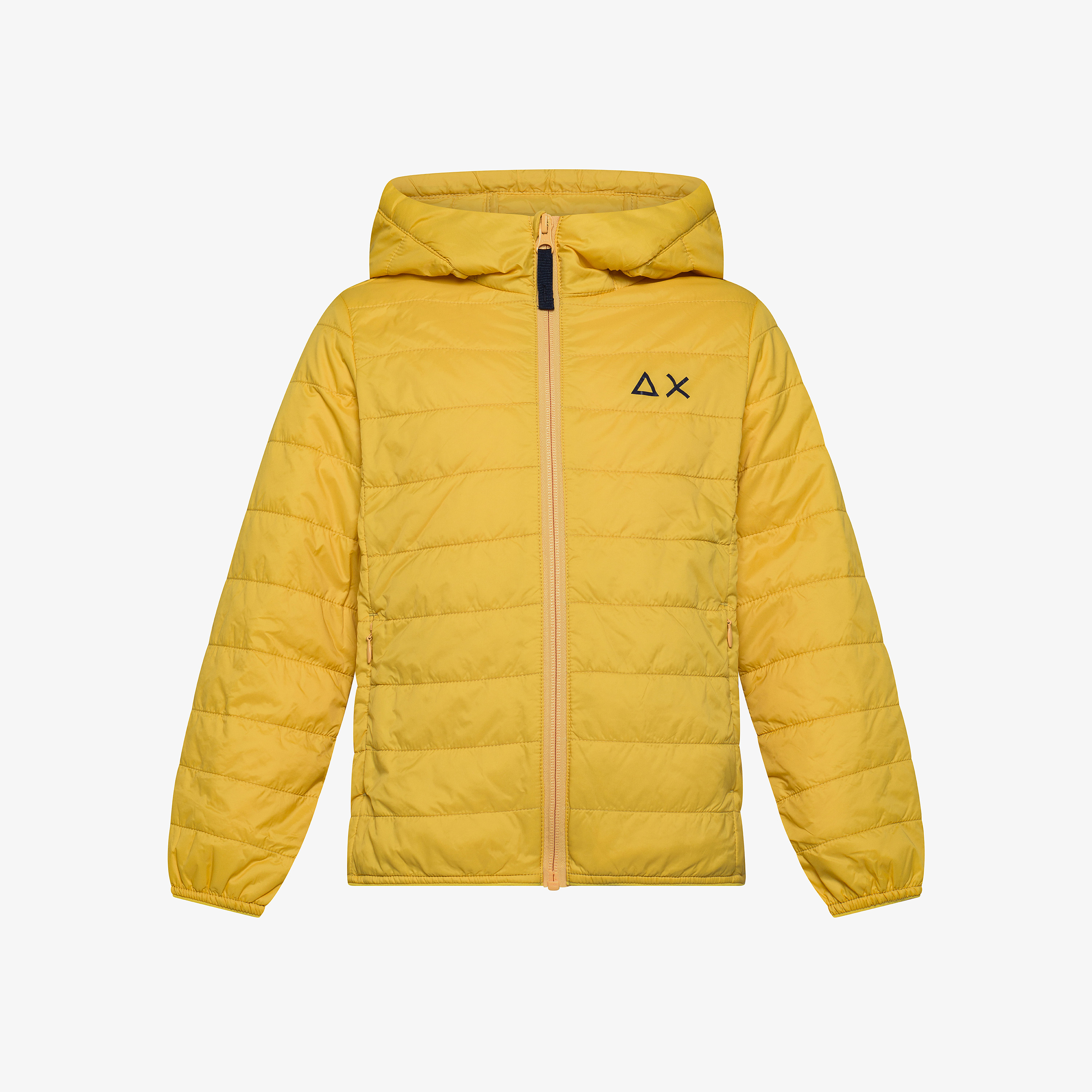 Yellow nylon puffer jacket