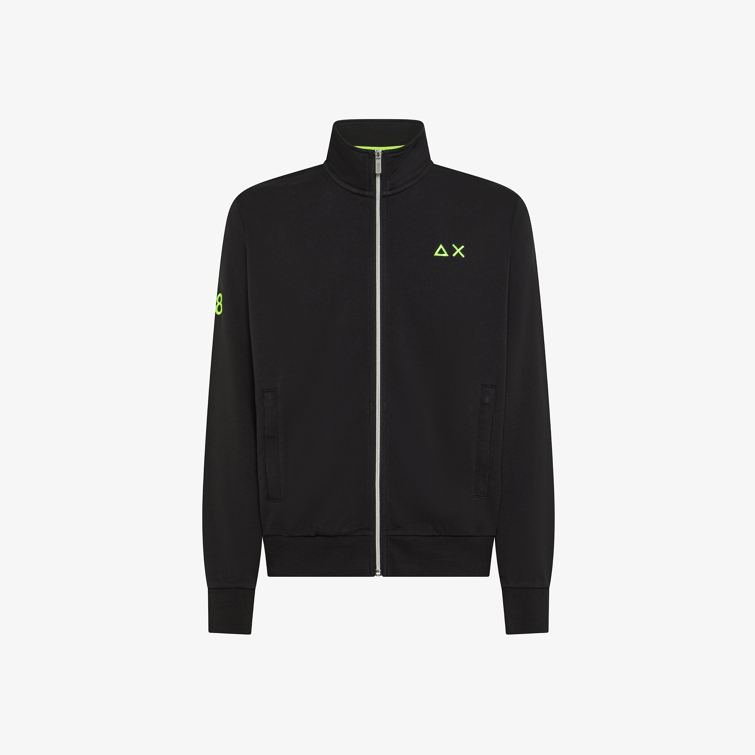 Felpa in cotone con zip nero